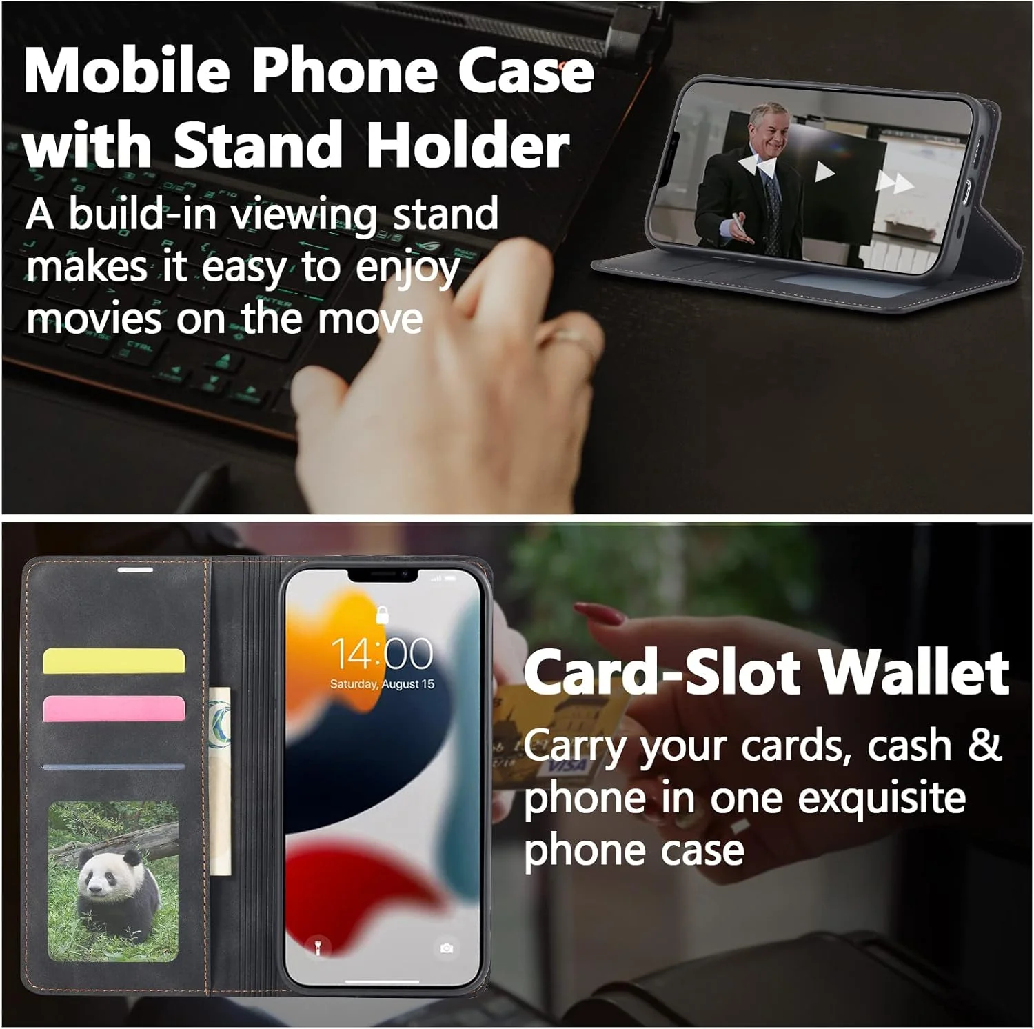 کیف چرمی تاشو محافظ گوشی EYZUTAK برای سامسونگ گلکسی A12 5G، کاور محافظ موبایل با استند، جای کارت، بست مغناطیسی و ضد ضربه - مشکی کیف چرمی تاشو محافظ گوشی EYZUTAK برای سامسونگ گلکسی A12 5G، کاور محافظ موبایل با استند، جای کارت، بست مغناطیسی و ضد ضربه - مشکی