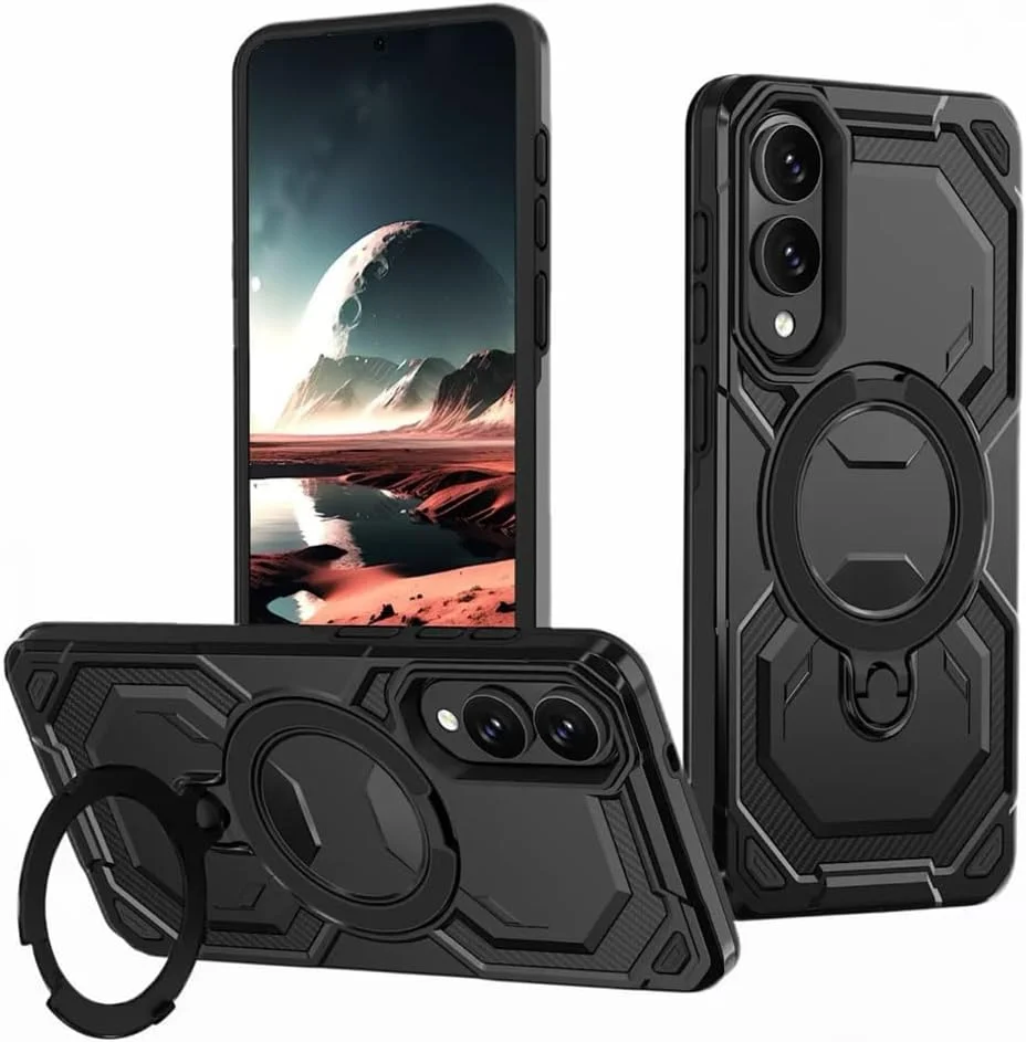 قاب محافظ گوشی سامسونگ گلکسی S25 Edge/S25 Ultra، کاور محافظ ضد ضربه 2 در 1 با پایه چرخان 360 درجه، طراحی زره پوش جنگجوی مکانیکی (فوق العاده مقاوم، ضد خش) قاب محافظ گوشی سامسونگ گلکسی S25 Edge/S25 Ultra، کاور محافظ ضد ضربه 2 در 1 با پایه چرخان 360 درجه، طراحی زره پوش جنگجوی مکانیکی (فوق العاده مقاوم، ضد خش)