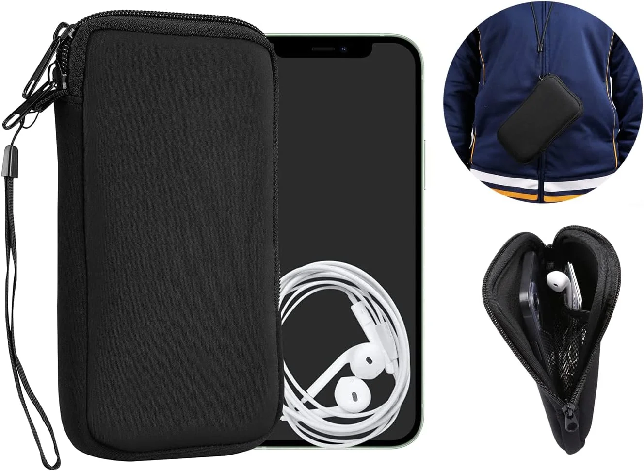 کیف کمری گوشی موبایل TERRIFI، کیف گوشی هوشمند تا 7 اینچ، روکش نئوپرن، کیف موبایل جهانی با طراحی زیپ - مشکی کیف کمری گوشی موبایل TERRIFI، کیف گوشی هوشمند تا 7 اینچ، روکش نئوپرن، کیف موبایل جهانی با طراحی زیپ - مشکی