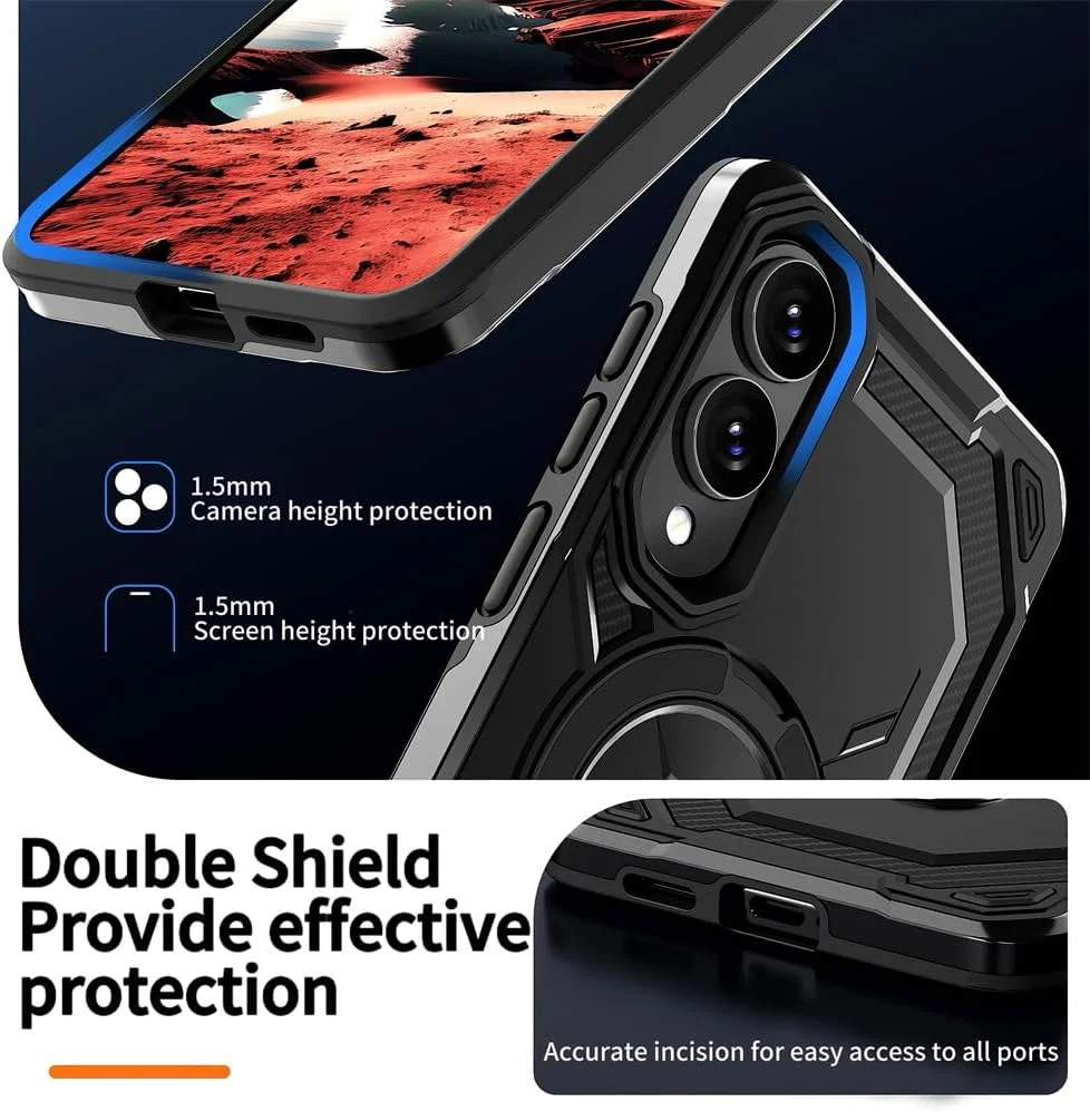 قاب محافظ گوشی سامسونگ گلکسی S25 Edge/S25 Ultra، کاور محافظ ضد ضربه 2 در 1 با پایه چرخان 360 درجه، طراحی زره پوش جنگجوی مکانیکی (فوق العاده مقاوم، ضد خش) قاب محافظ گوشی سامسونگ گلکسی S25 Edge/S25 Ultra، کاور محافظ ضد ضربه 2 در 1 با پایه چرخان 360 درجه، طراحی زره پوش جنگجوی مکانیکی (فوق العاده مقاوم، ضد خش)