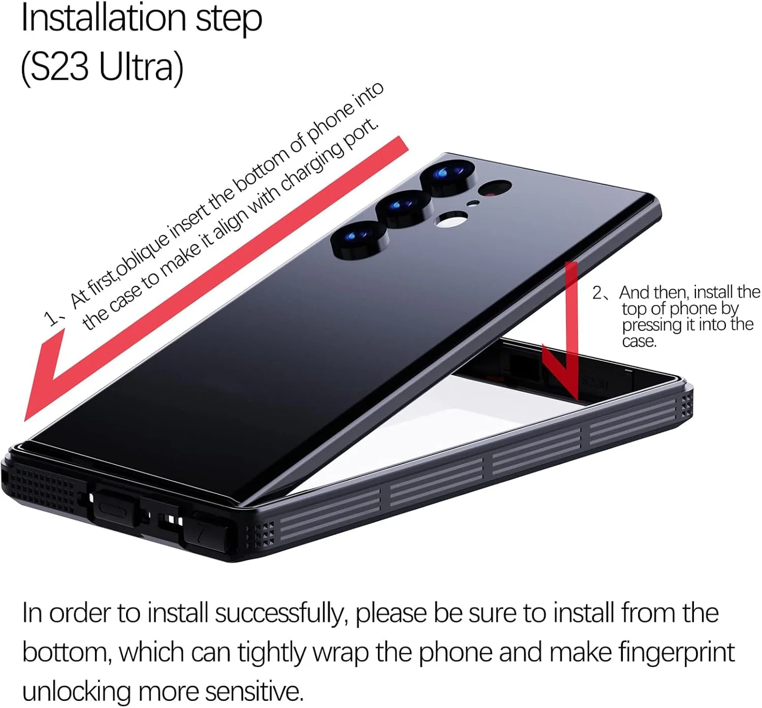 محافظ ضد آب IP68 مناسب برای گلکسی S23 Ultra، قاب شنا، محافظت کامل، ضد ضربه، ضد گرد و غبار، ضد برف، دارای محافظ صفحه نمایش داخلی - مشکی محافظ ضد آب IP68 مناسب برای گلکسی S23 Ultra، قاب شنا، محافظت کامل، ضد ضربه، ضد گرد و غبار، ضد برف، دارای محافظ صفحه نمایش داخلی - مشکی