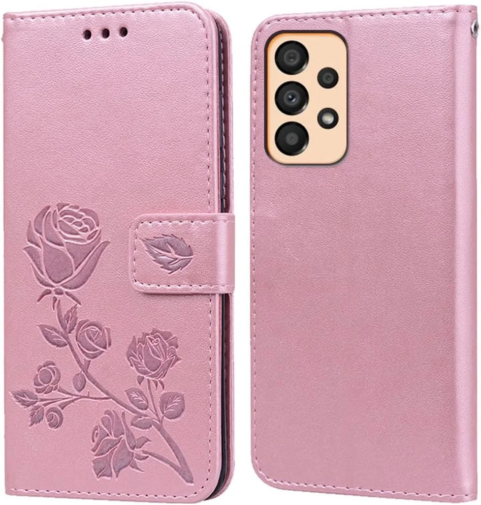 Phone Case, Mobile Cover for Samsung Galaxy A53 5G with Kickstand, Card Slots, Silicone Bumper, Shockproof, Flip Wallet Leather Protective Cover (6.5'')