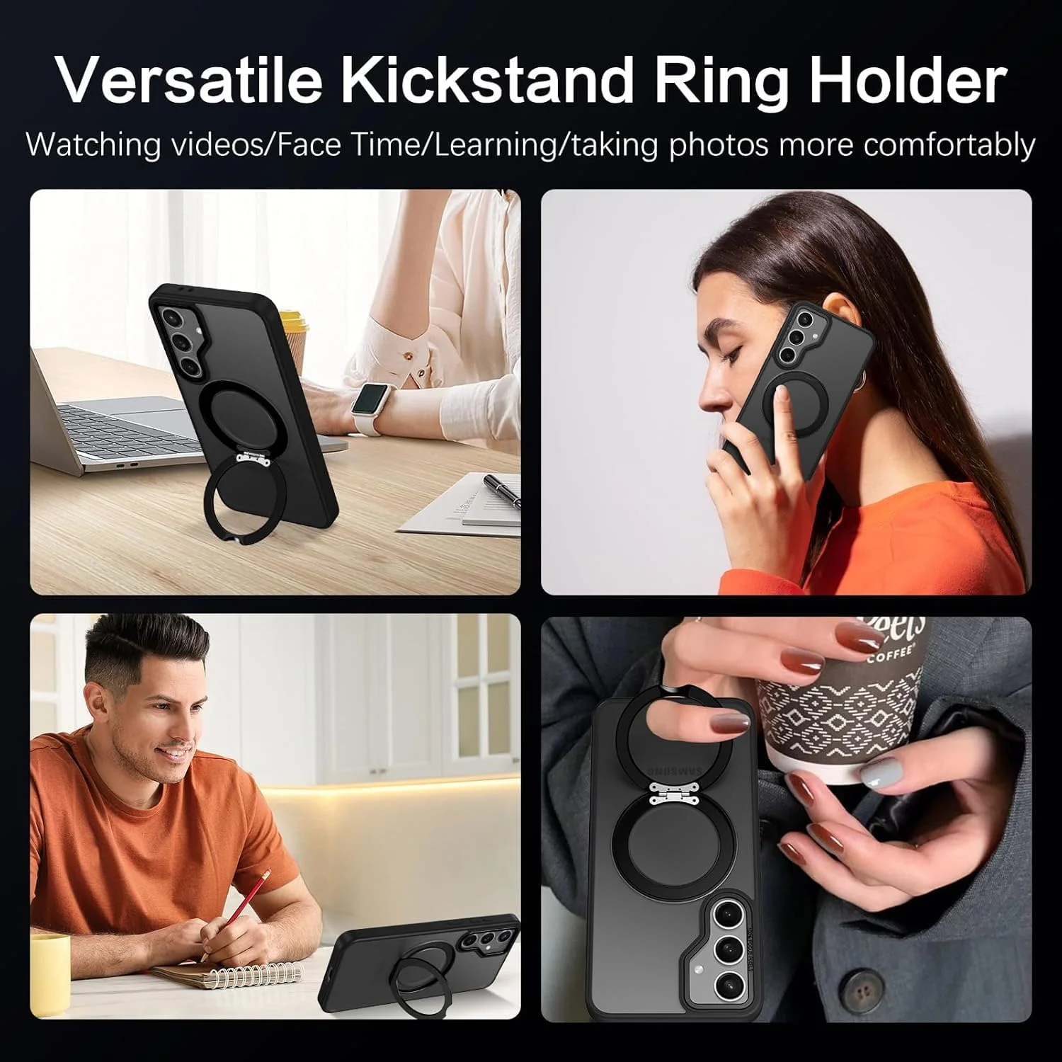 قاب گوشی سامسونگ گلکسی S23 FE، کاور با پایه حلقه ای مغناطیسی چرخان 360 درجه، محافظ ضربه گیر TPU، سازگار با MagSafe، روکش پشتی مات ضد اثر انگشت قاب گوشی سامسونگ گلکسی S23 FE، کاور با پایه حلقه ای مغناطیسی چرخان 360 درجه، محافظ ضربه گیر TPU، سازگار با MagSafe، روکش پشتی مات ضد اثر انگشت