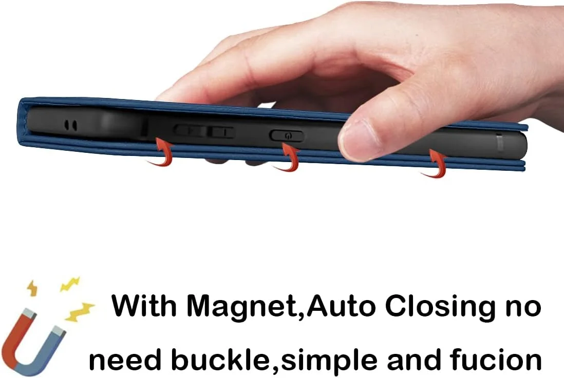 کیف پول LANJLM مناسب برای گوشی سامسونگ گلکسی S22 Ultra، جلد چرمی PU ممتاز، طراحی کتابی با بست مغناطیسی مقاوم در برابر ضربه، دارای پایه و جای کارت - آبی کیف پول LANJLM مناسب برای گوشی سامسونگ گلکسی S22 Ultra، جلد چرمی PU ممتاز، طراحی کتابی با بست مغناطیسی مقاوم در برابر ضربه، دارای پایه و جای کارت - آبی