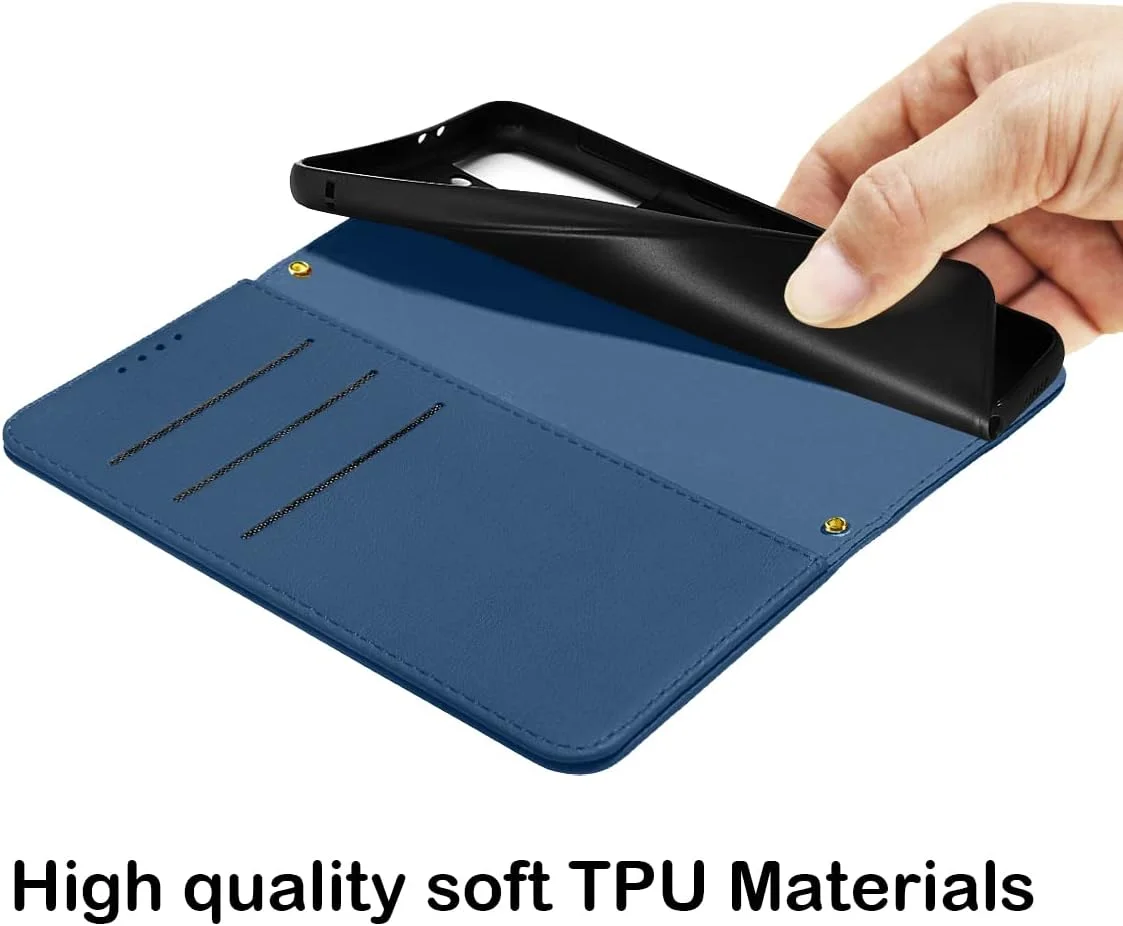 کیف پول LANJLM مناسب برای گوشی سامسونگ گلکسی S22 Ultra، جلد چرمی PU ممتاز، طراحی کتابی با بست مغناطیسی مقاوم در برابر ضربه، دارای پایه و جای کارت - آبی کیف پول LANJLM مناسب برای گوشی سامسونگ گلکسی S22 Ultra، جلد چرمی PU ممتاز، طراحی کتابی با بست مغناطیسی مقاوم در برابر ضربه، دارای پایه و جای کارت - آبی