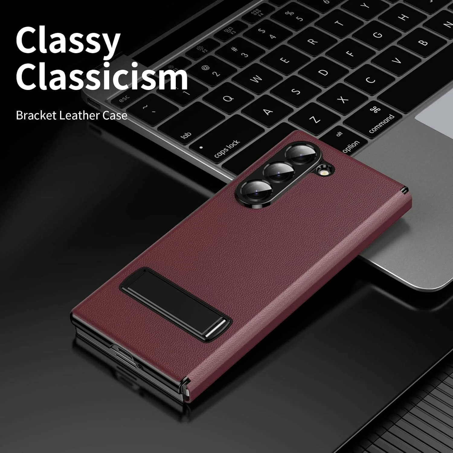 کیف تاشو مغناطیسی برای گوشی سامسونگ گلکسی زد فولد 7، دارای پایه چند زاویه ای، چرم تجاری لوکس و باکلاس، محافظ باریک لولای تمام بدنه (شرابی) کیف تاشو مغناطیسی برای گوشی سامسونگ گلکسی زد فولد 7، دارای پایه چند زاویه ای، چرم تجاری لوکس و باکلاس، محافظ باریک لولای تمام بدنه (شرابی)