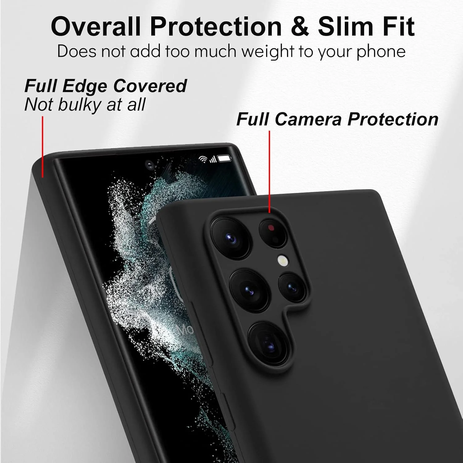 قاب سیلیکونی مایع Varikke برای گوشی سامسونگ گلکسی S22 Ultra، قاب لاستیکی ژلهای سیلیکونی با روکش میکروفیبر نرم، محافظ دوربین کامل و باریک برای سامسونگ S22 Ultra 5G، مشکی قاب سیلیکونی مایع Varikke برای گوشی سامسونگ گلکسی S22 Ultra، قاب لاستیکی ژلهای سیلیکونی با روکش میکروفیبر نرم، محافظ دوربین کامل و باریک برای سامسونگ S22 Ultra 5G، مشکی