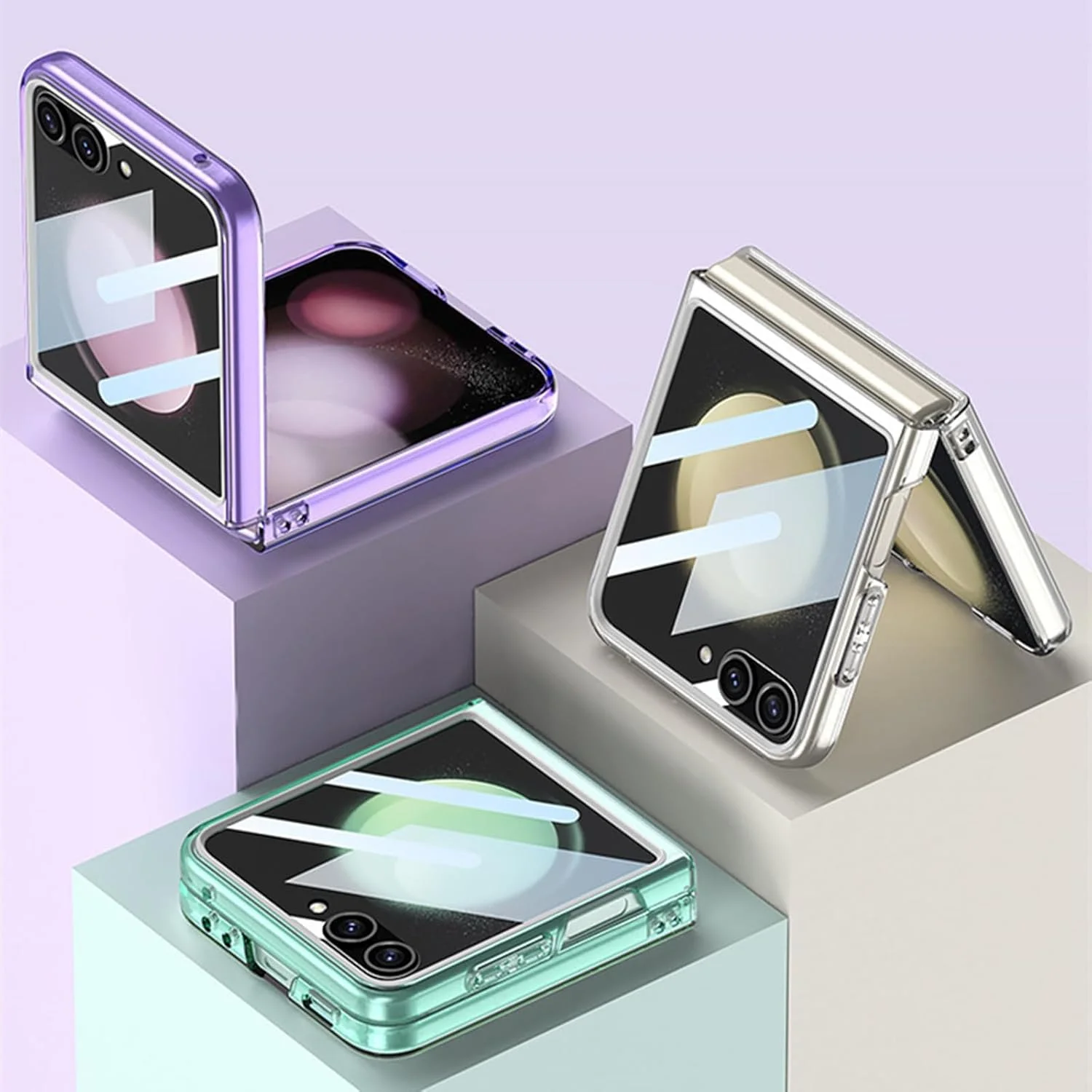 قاب محافظ شفاف پنجره بزرگ Hepiide برای گوشی سامسونگ گلکسی زد فلیپ 6، محافظ صفحه نمایش شیشه ای حرارت دیده، قاب محافظ موبایل کریستالی PC بسیار نازک و ساده (شفاف) قاب محافظ شفاف پنجره بزرگ Hepiide برای گوشی سامسونگ گلکسی زد فلیپ 6، محافظ صفحه نمایش شیشه ای حرارت دیده، قاب محافظ موبایل کریستالی PC بسیار نازک و ساده (شفاف)