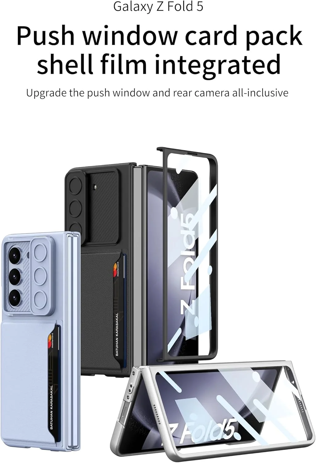 قاب گوشی TERRIFI برای گلکسی زد فولد 5 با جای کارت و پوشش کشویی دوربین و محافظ صفحه نمایش جلو، قاب باریک گوشی برای سامسونگ زد فولد 5 (مشکی) قاب گوشی TERRIFI برای گلکسی زد فولد 5 با جای کارت و پوشش کشویی دوربین و محافظ صفحه نمایش جلو، قاب باریک گوشی برای سامسونگ زد فولد 5 (مشکی)