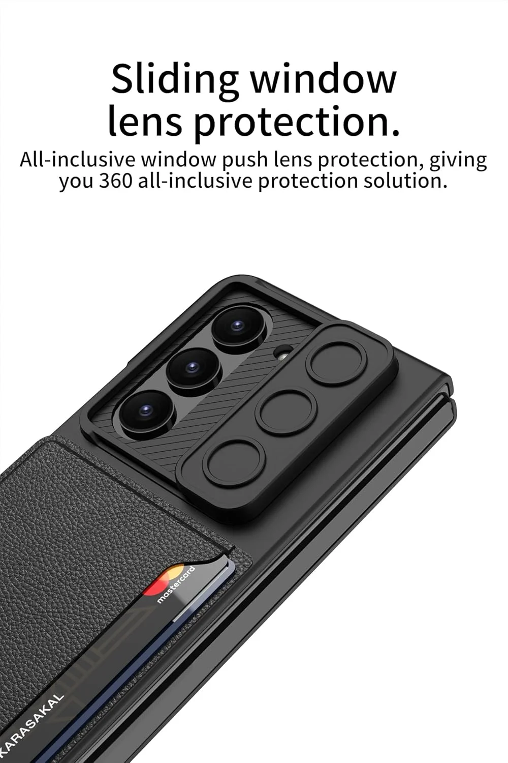 قاب گوشی TERRIFI برای گلکسی زد فولد 5 با جای کارت و پوشش کشویی دوربین و محافظ صفحه نمایش جلو، قاب باریک گوشی برای سامسونگ زد فولد 5 (مشکی) قاب گوشی TERRIFI برای گلکسی زد فولد 5 با جای کارت و پوشش کشویی دوربین و محافظ صفحه نمایش جلو، قاب باریک گوشی برای سامسونگ زد فولد 5 (مشکی)