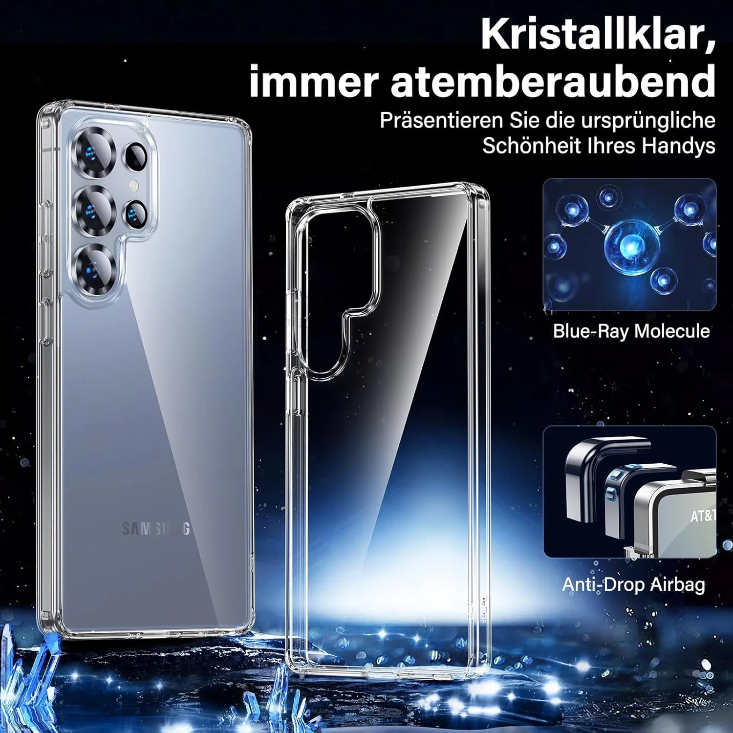 مجموعه 5 در 1 UniqueMe برای قاب گوشی سامسونگ گلکسی S25 Ultra - قاب گوشی موبایل [هرگز زرد نمیشود] برای محافظت کامل از گوشی گلکسی S25 Ultra [1 عدد قاب گوشی + 2 عدد محافظ صفحه نمایش + 2 عدد محافظ لنز]