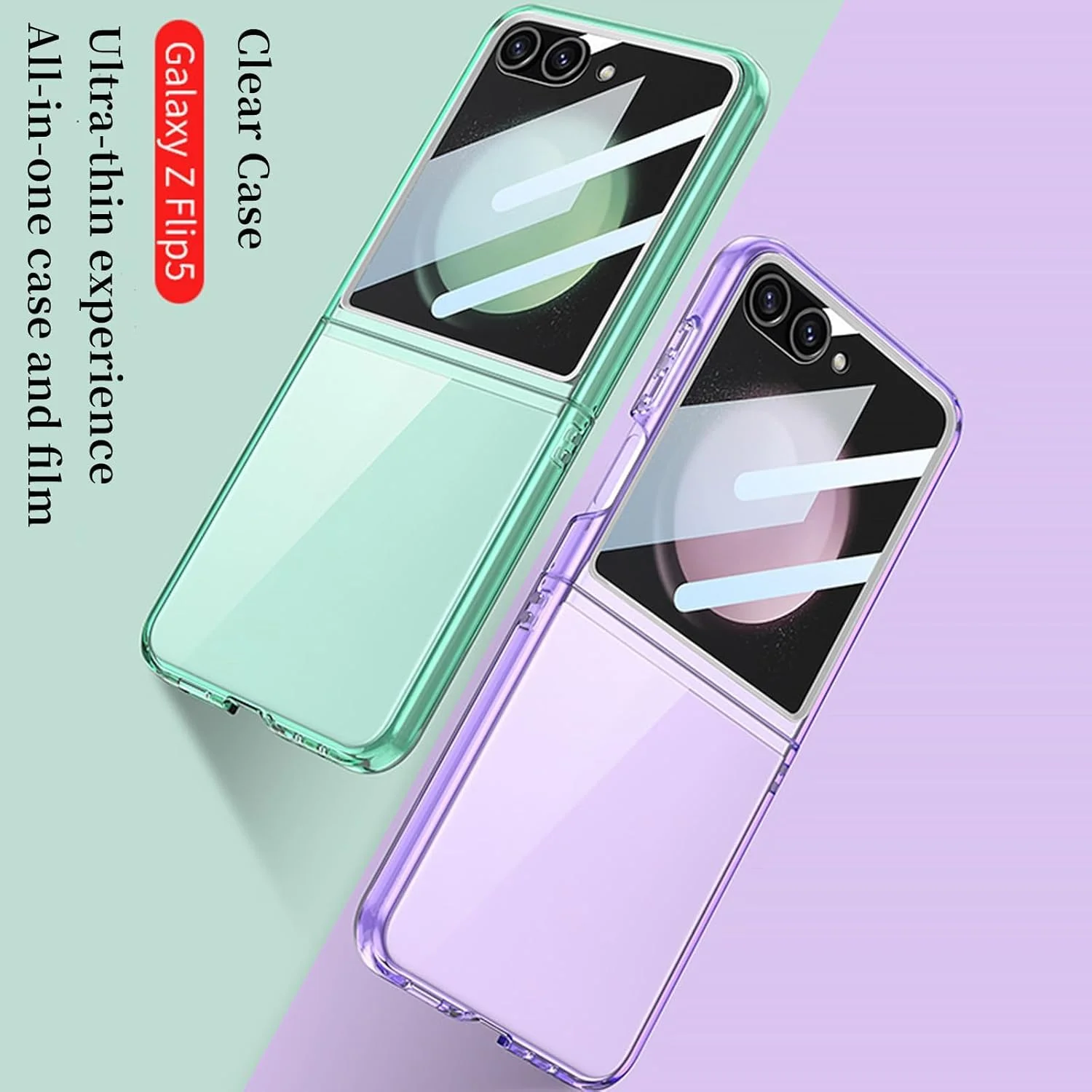 قاب محافظ شفاف پنجره بزرگ Hepiide برای گوشی سامسونگ گلکسی زد فلیپ 6، محافظ صفحه نمایش شیشه ای حرارت دیده، قاب محافظ موبایل کریستالی PC بسیار نازک و ساده (شفاف) قاب محافظ شفاف پنجره بزرگ Hepiide برای گوشی سامسونگ گلکسی زد فلیپ 6، محافظ صفحه نمایش شیشه ای حرارت دیده، قاب محافظ موبایل کریستالی PC بسیار نازک و ساده (شفاف)