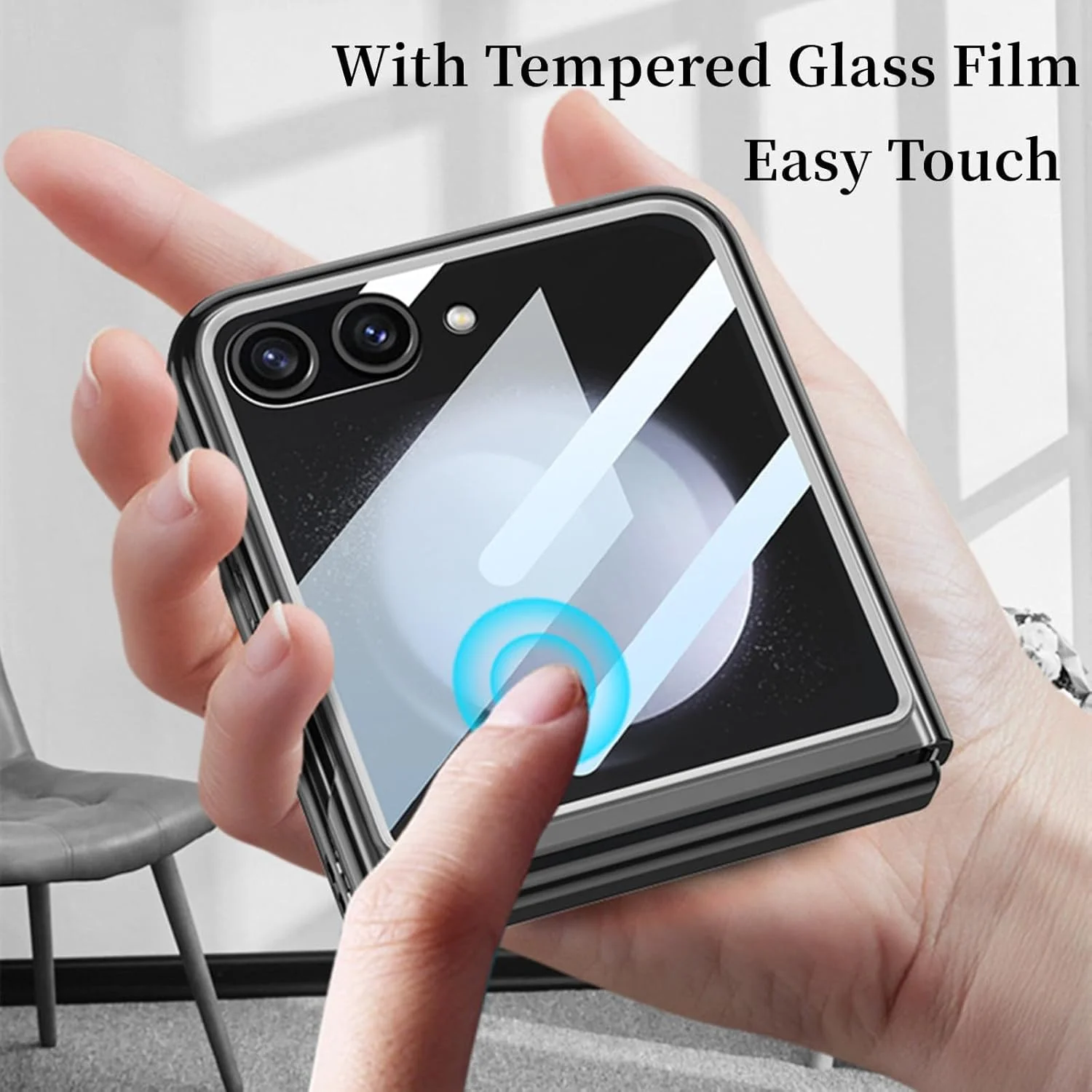 قاب محافظ شفاف پنجره بزرگ Hepiide برای گوشی سامسونگ گلکسی زد فلیپ 6، محافظ صفحه نمایش شیشه ای حرارت دیده، قاب محافظ موبایل کریستالی PC بسیار نازک و ساده (شفاف) قاب محافظ شفاف پنجره بزرگ Hepiide برای گوشی سامسونگ گلکسی زد فلیپ 6، محافظ صفحه نمایش شیشه ای حرارت دیده، قاب محافظ موبایل کریستالی PC بسیار نازک و ساده (شفاف)