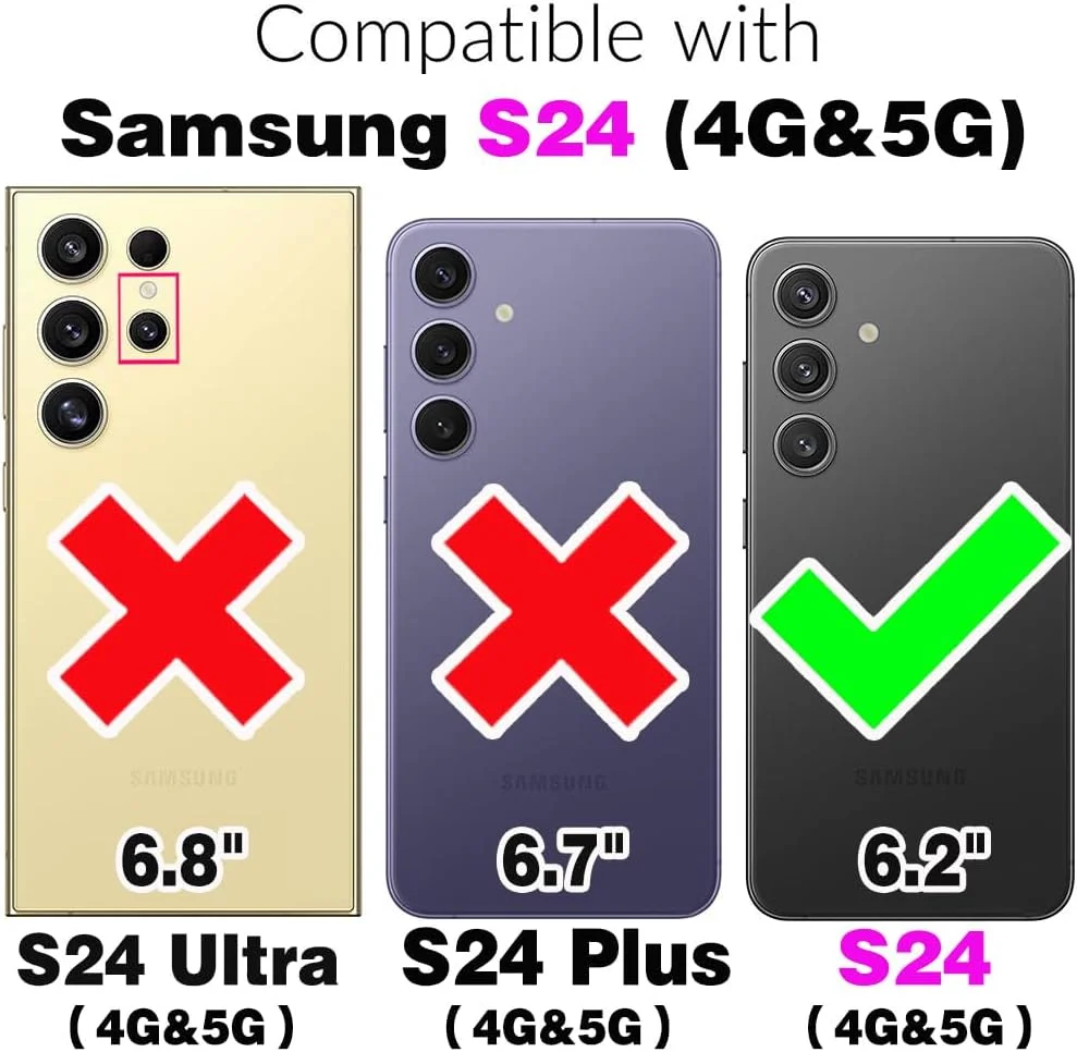 کاور گوشی ELISORLI برای سامسونگ گلکسی S24 5G، کیف پول با بند دوشی و استند، جای کارت اعتباری چرمی، کیف پول موبایل تاشو، لوازم جانبی موبایل S 24 24S GS24 G5 دخترانه زنانه قرمز