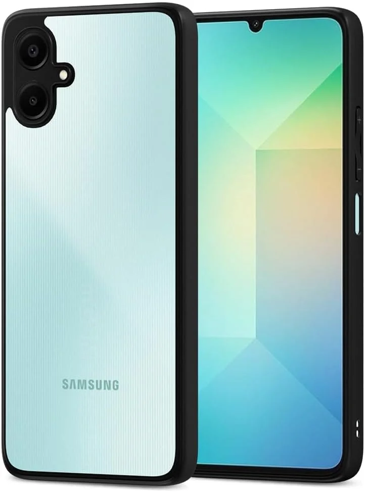 کاور شفاف ضد ضربه Zubitech Samsung Galaxy A07 با حاشیه مشکی TPU ممتاز، محافظت 360 درجه در برابر ضربه، محافظت از دوربین، پوشش شفاف غیر زرد شونده برای Samsung Galaxy A07 کاور شفاف ضد ضربه Zubitech Samsung Galaxy A07 با حاشیه مشکی TPU ممتاز، محافظت 360 درجه در برابر ضربه، محافظت از دوربین، پوشش شفاف غیر زرد شونده برای Samsung Galaxy A07