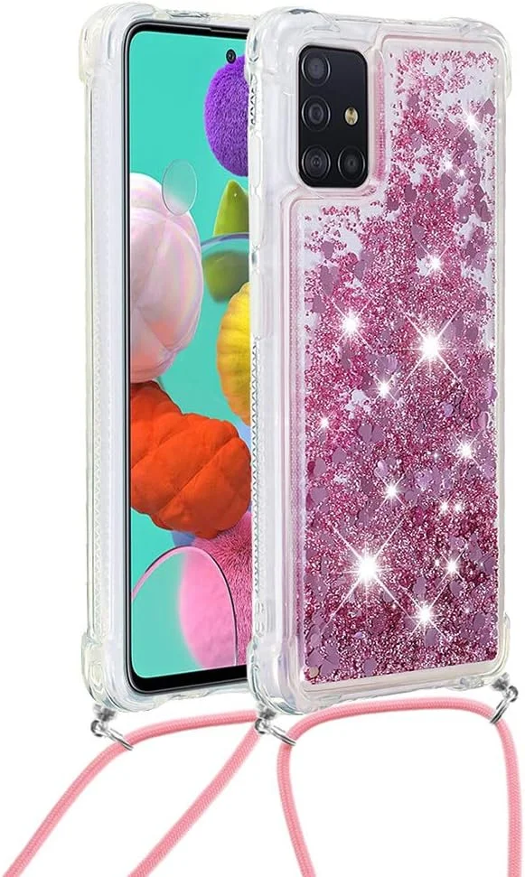 کاور موبایل بنددار MRSTER مناسب برای گوشی سامسونگ A51، کاور سیلیکونی TPU مایع اکلیلی با بند گردنی ضربدری، طرح LP Love Rose کاور موبایل بنددار MRSTER مناسب برای گوشی سامسونگ A51، کاور سیلیکونی TPU مایع اکلیلی با بند گردنی ضربدری، طرح LP Love Rose