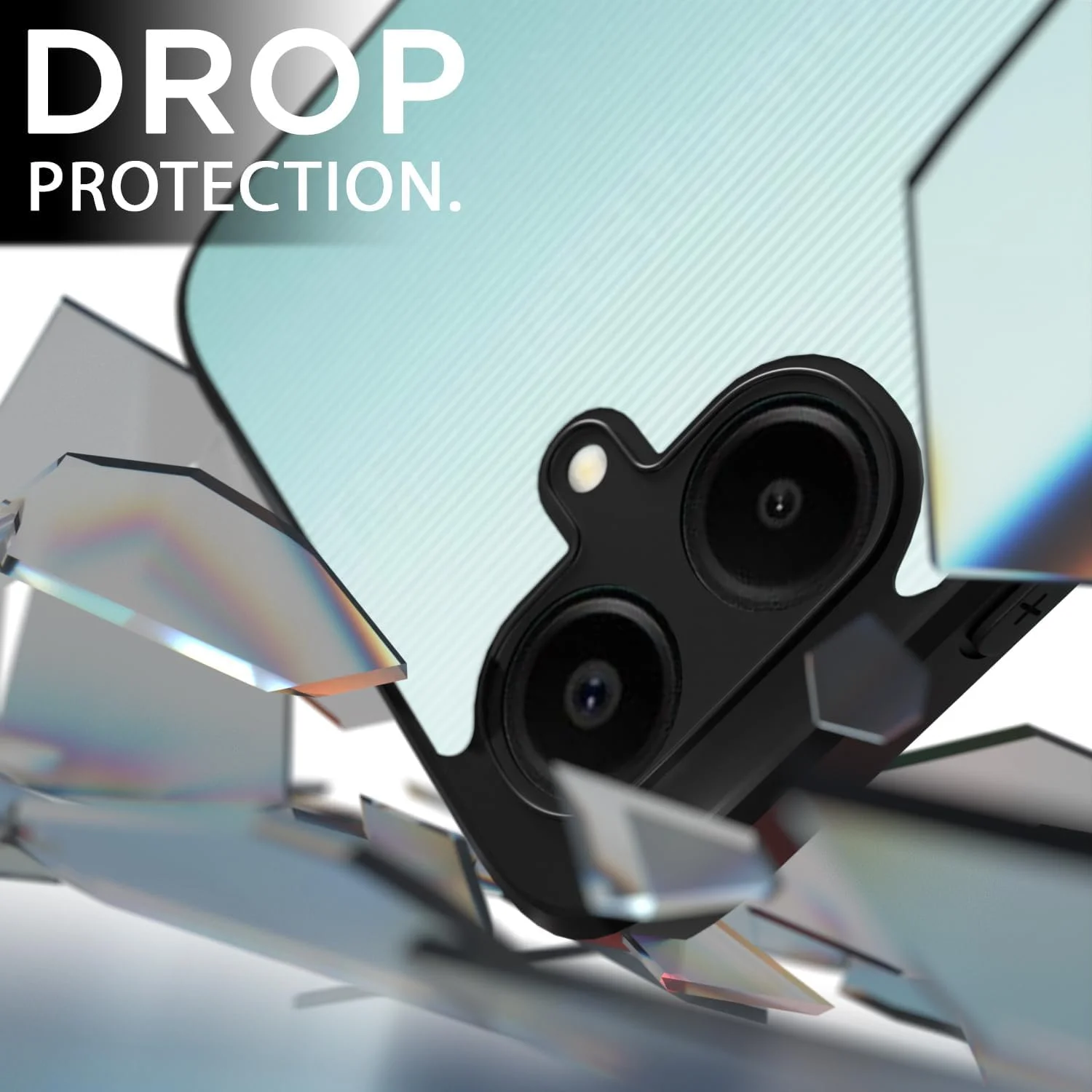 کاور شفاف ضد ضربه Zubitech Samsung Galaxy A07 با حاشیه مشکی TPU ممتاز، محافظت 360 درجه در برابر ضربه، محافظت از دوربین، پوشش شفاف غیر زرد شونده برای Samsung Galaxy A07