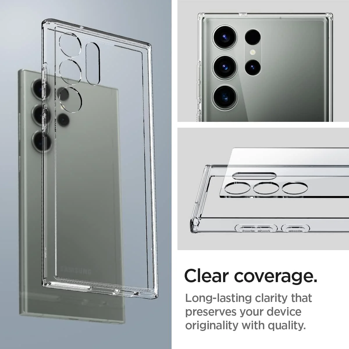 کاور پشتی شفاف AWH Ultra Hybrid، محافظ، کاور موبایل، شفاف برای گوشی سامسونگ گلکسی S23 Ultra 2023 5G - کریستال کلیر