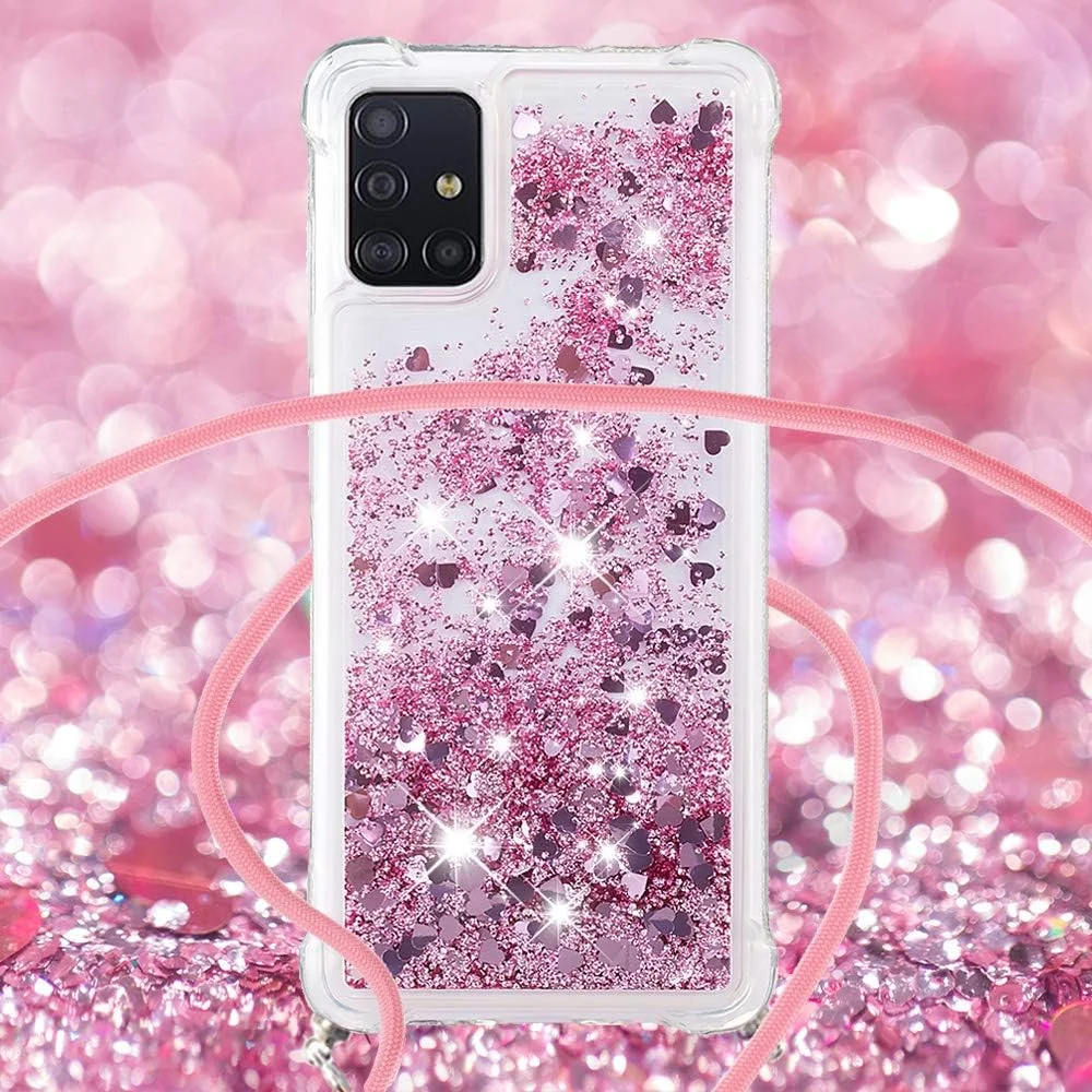 کاور موبایل بنددار MRSTER مناسب برای گوشی سامسونگ A51، کاور سیلیکونی TPU مایع اکلیلی با بند گردنی ضربدری، طرح LP Love Rose کاور موبایل بنددار MRSTER مناسب برای گوشی سامسونگ A51، کاور سیلیکونی TPU مایع اکلیلی با بند گردنی ضربدری، طرح LP Love Rose