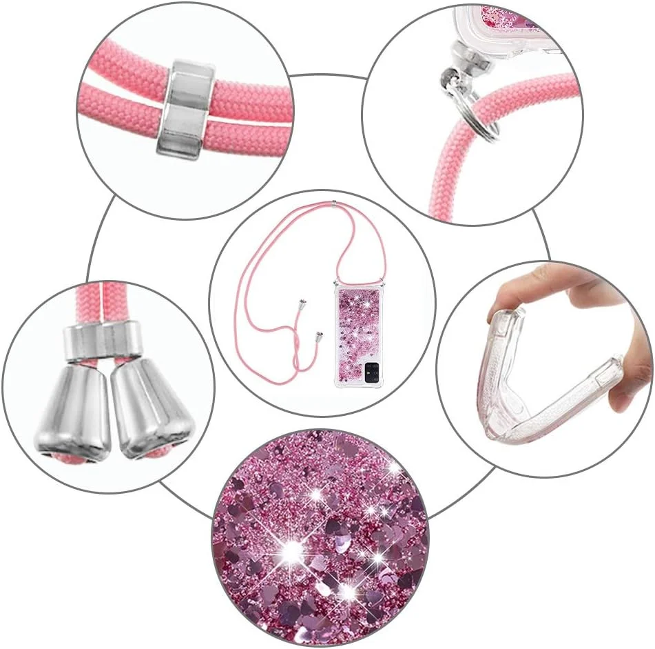 کاور موبایل بنددار MRSTER مناسب برای گوشی سامسونگ A51، کاور سیلیکونی TPU مایع اکلیلی با بند گردنی ضربدری، طرح LP Love Rose کاور موبایل بنددار MRSTER مناسب برای گوشی سامسونگ A51، کاور سیلیکونی TPU مایع اکلیلی با بند گردنی ضربدری، طرح LP Love Rose