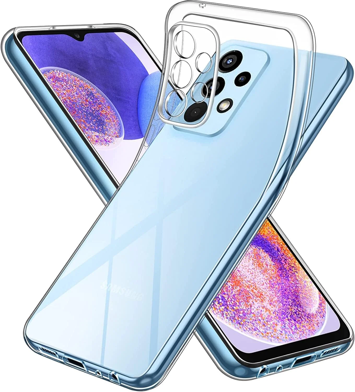 کاور ژله ای شفاف و نرم گوشی سامسونگ گلکسی A23، ساخته شده از سیلیکون TPU ضد ضربه کاور ژله ای شفاف و نرم گوشی سامسونگ گلکسی A23، ساخته شده از سیلیکون TPU ضد ضربه