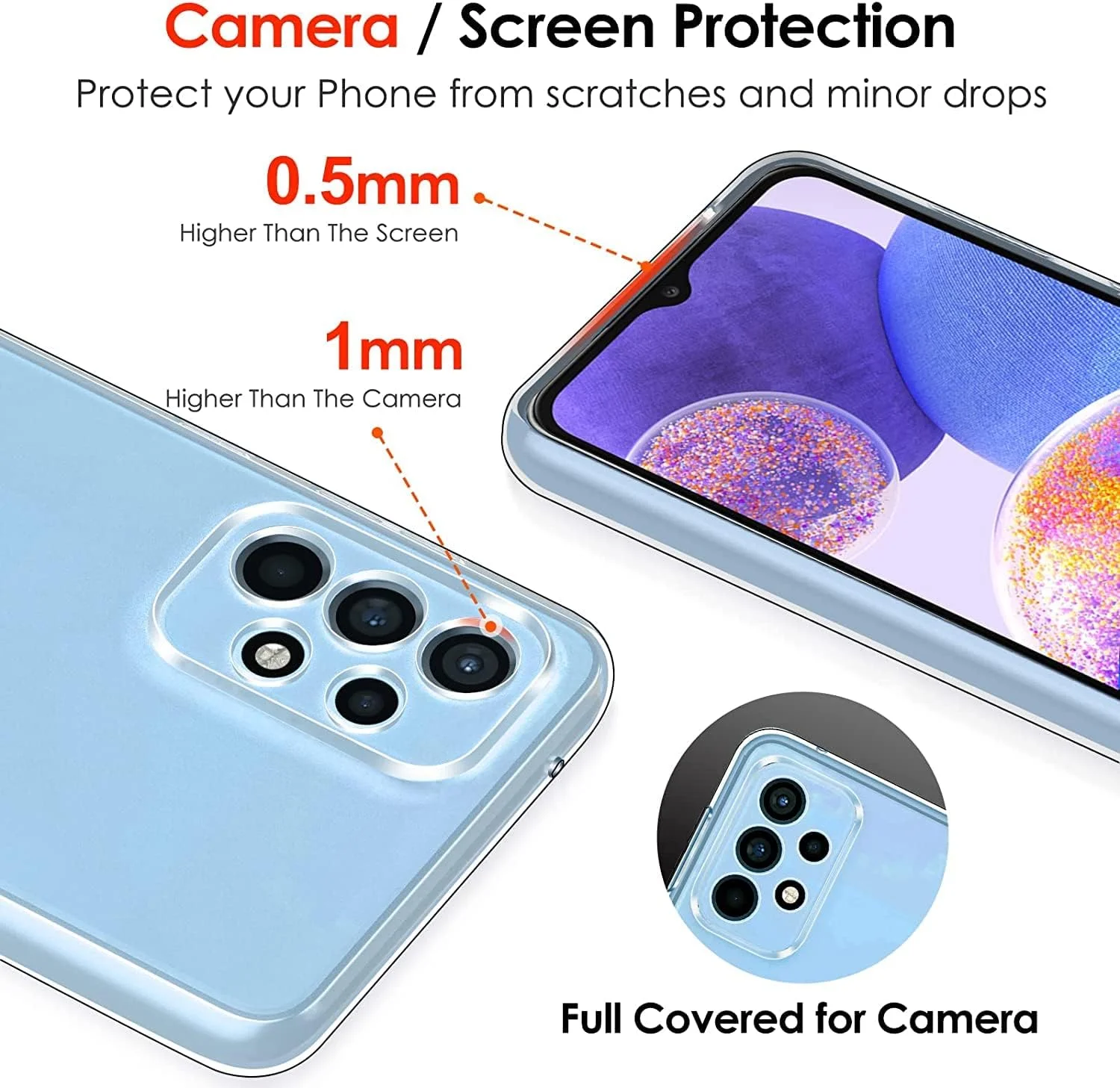 کاور ژله ای شفاف و نرم گوشی سامسونگ گلکسی A23، ساخته شده از سیلیکون TPU ضد ضربه کاور ژله ای شفاف و نرم گوشی سامسونگ گلکسی A23، ساخته شده از سیلیکون TPU ضد ضربه