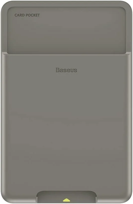 جاکارتی موبایل Baseus، استیکر سیلیکونی کیف پول کارت موبایل سازگار با آیفون 15 پرو مکس، سامسونگ S23 Ultra و تمام تلفن های هوشمند - خاکستری تیره