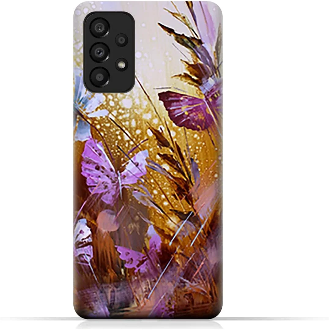 کاور محافظ گوشی سامسونگ گلکسی A73 5G با طرح پروانه و نقاشی رنگ روغن