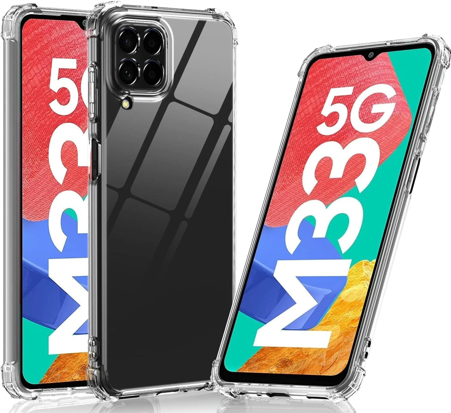 کاور محافظ گوشی سامسونگ گلکسی M33 5G، پشت شفاف، ضربه گیر سیلیکونی نرم، ضد خش، محافظ گوشه ها، شفاف