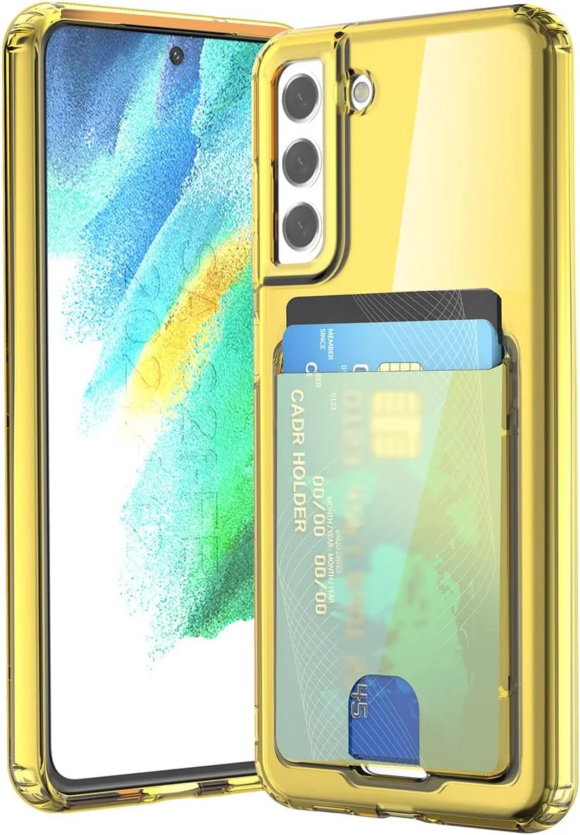 کاور محافظ گوشی سامسونگ گلکسی S21 FE 5G، شفاف، باریک، ضد ضربه، دارای جای کارت (شفاف/زرد) کاور محافظ گوشی سامسونگ گلکسی S21 FE 5G، شفاف، باریک، ضد ضربه، دارای جای کارت (شفاف/زرد)