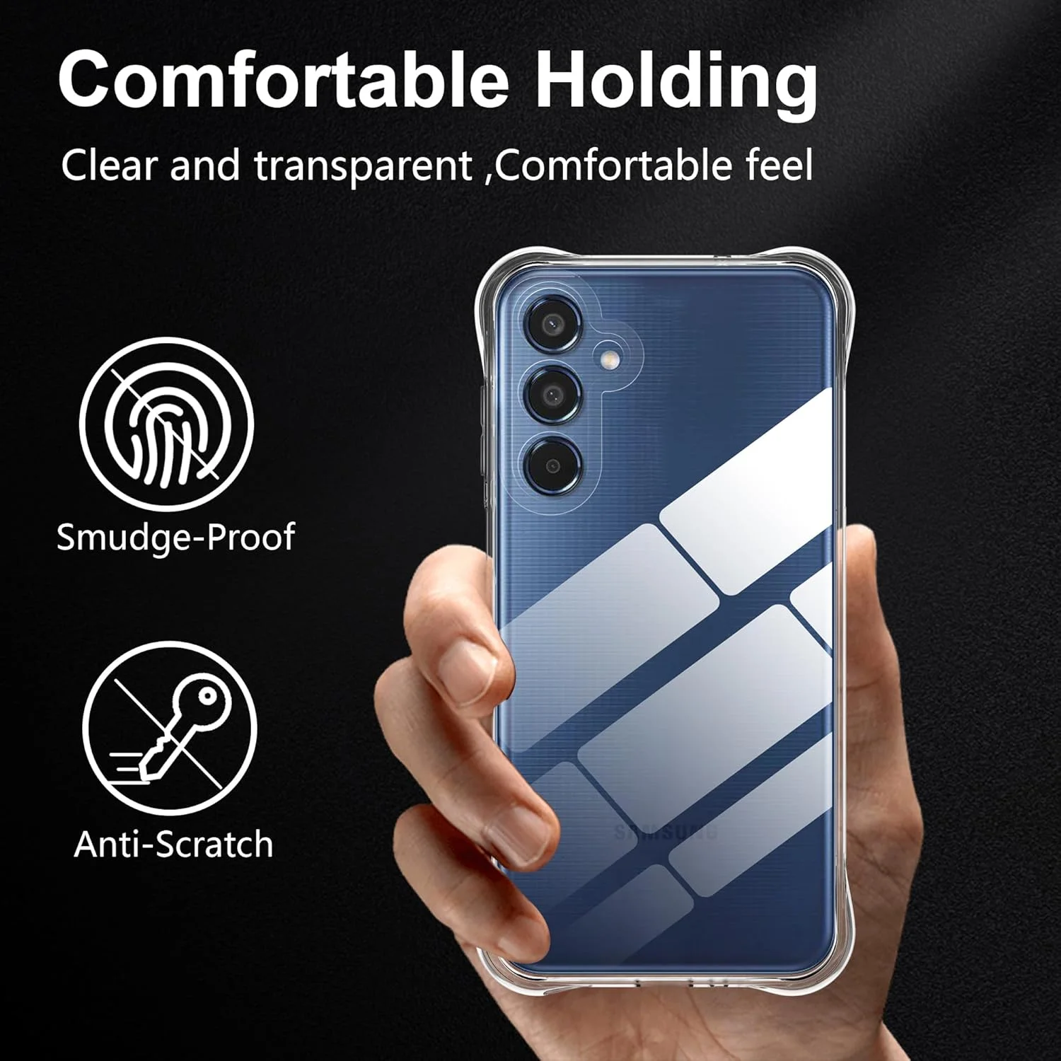 قاب محافظ سیلیکونی نرم و مایع برای گوشی سامسونگ گلکسی M35 5G، محافظت از دوربین، پوشش شفاف TPU