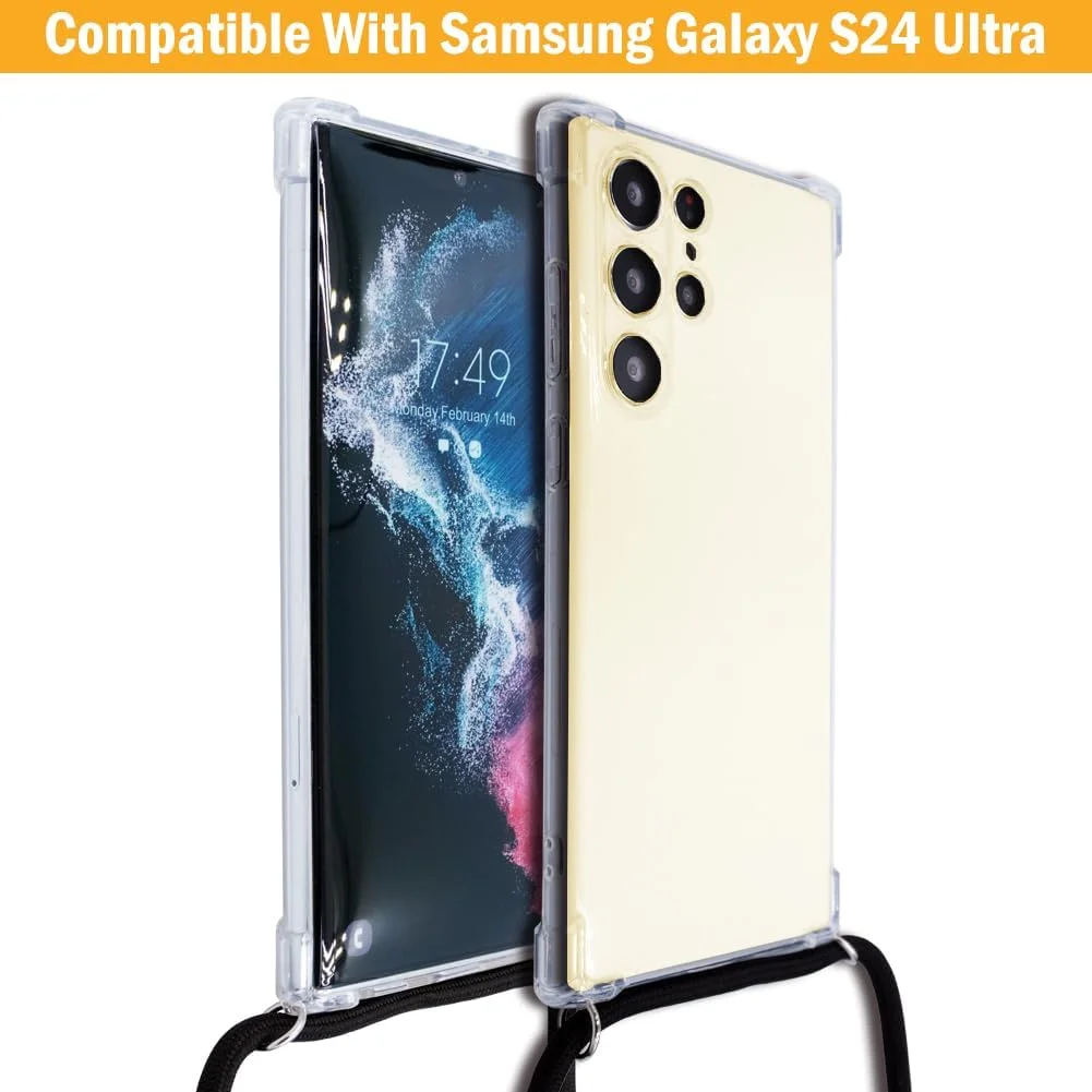 کیف موبایل بنددار Sadaaga مناسب برای Samsung Galaxy S24 Ultra، کیف بند دار با بند چند رنگ، نگهدارنده بند موبایل دور گردن، راهنمای نصب کیف موبایل بنددار Sadaaga مناسب برای Samsung Galaxy S24 Ultra، کیف بند دار با بند چند رنگ، نگهدارنده بند موبایل دور گردن، راهنمای نصب