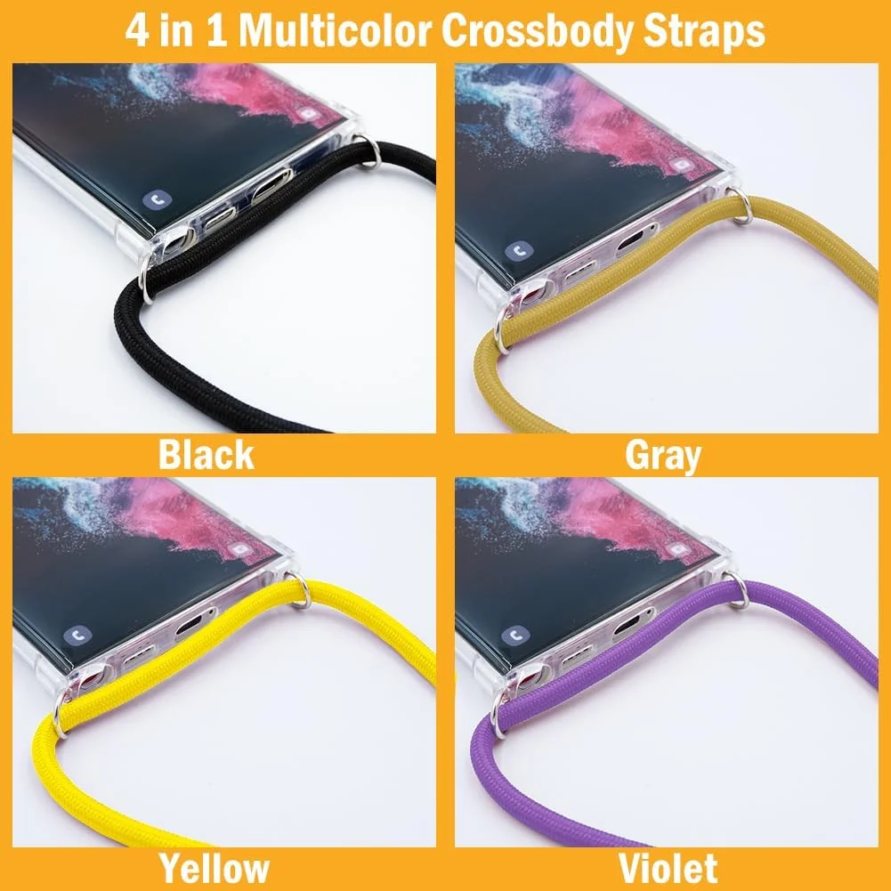 کیف موبایل بنددار Sadaaga مناسب برای Samsung Galaxy S24 Ultra، کیف بند دار با بند چند رنگ، نگهدارنده بند موبایل دور گردن، راهنمای نصب کیف موبایل بنددار Sadaaga مناسب برای Samsung Galaxy S24 Ultra، کیف بند دار با بند چند رنگ، نگهدارنده بند موبایل دور گردن، راهنمای نصب