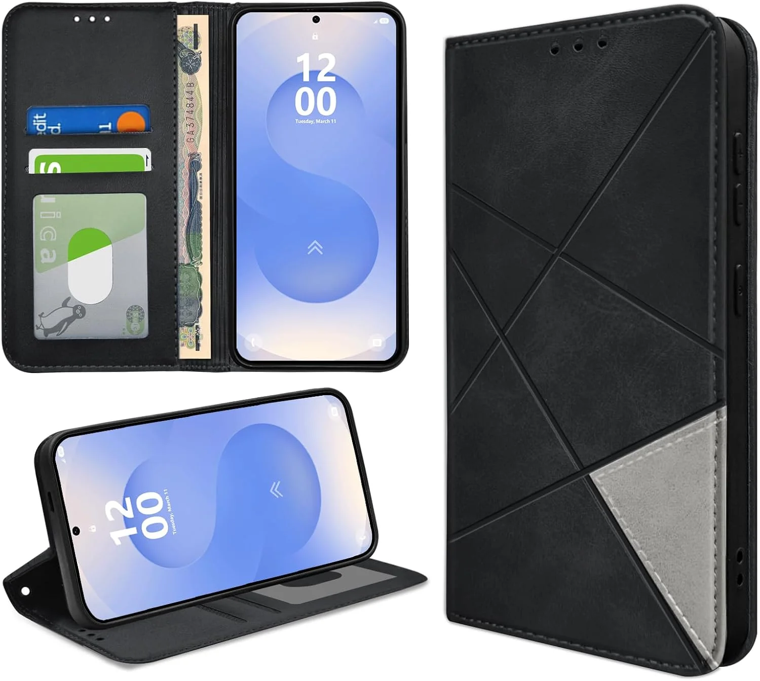 کیف پول چرمی پریمیوم گوشی سامسونگ گلکسی S25، دارای 2 جای کارت، پوشش ضد ضربه تاشو با پایه نگهدارنده و جذب مغناطیسی مخفی - مشکی کیف پول چرمی پریمیوم گوشی سامسونگ گلکسی S25، دارای 2 جای کارت، پوشش ضد ضربه تاشو با پایه نگهدارنده و جذب مغناطیسی مخفی - مشکی