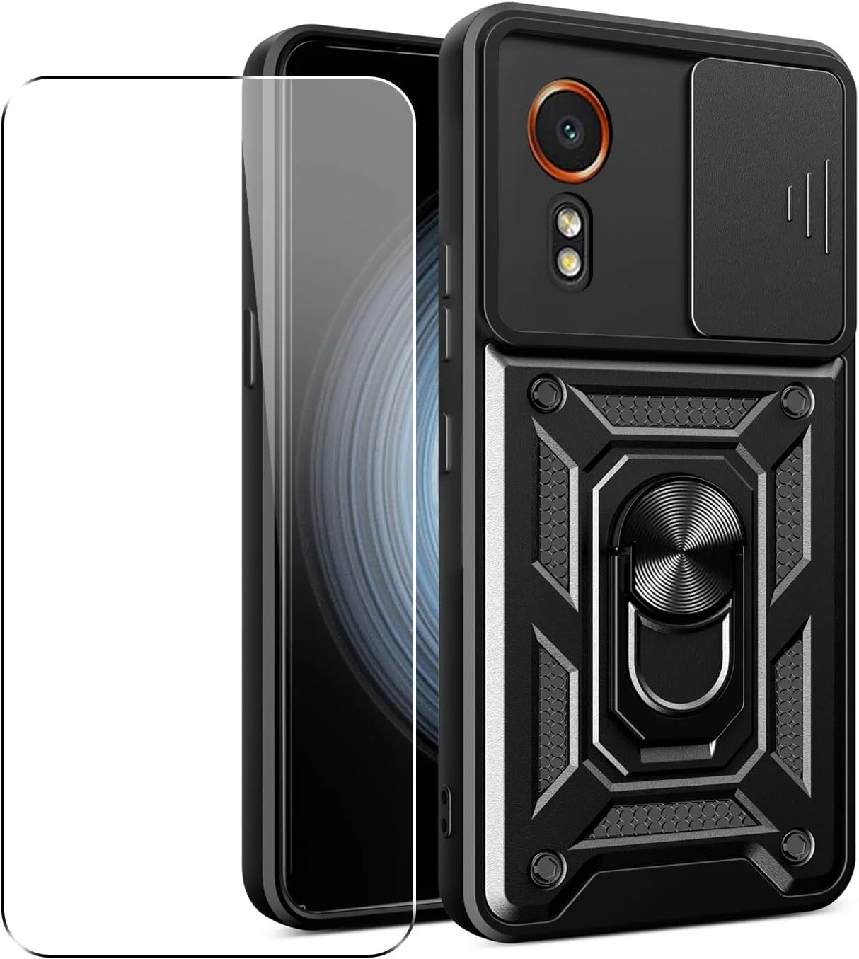 کاور محافظ گوشی سامسونگ گلکسی Xcover 7 مدل SDTEK به همراه محافظ لنز دوربین، استند، حلقه نگهدارنده مغناطیسی و محافظ صفحه نمایش شیشه ای (مشکی) کاور محافظ گوشی سامسونگ گلکسی Xcover 7 مدل SDTEK به همراه محافظ لنز دوربین، استند، حلقه نگهدارنده مغناطیسی و محافظ صفحه نمایش شیشه ای (مشکی)