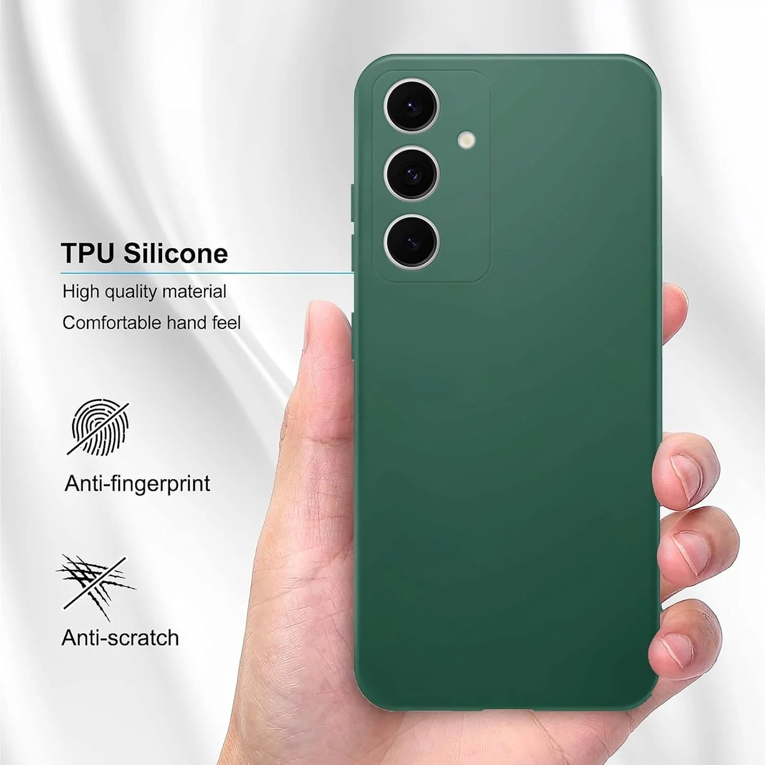 کاور سیلیکونی محافظ گوشی سامسونگ گلکسی A05S، نازک با محافظت از دوربین، داخلی نرم، باریک و انعطاف پذیر (برای سامسونگ گلکسی A05S - سبز)