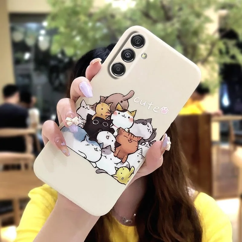 قاب گوشی لولومی مناسب برای گوشی سامسونگ گلکسی A55 5G، قاب سیلیکونی با رنگ ثابت، محافظ گوشی موبایل، طرح کارتونی زیبا، قاب نرم، بادوام، ضد ضربه، ساده