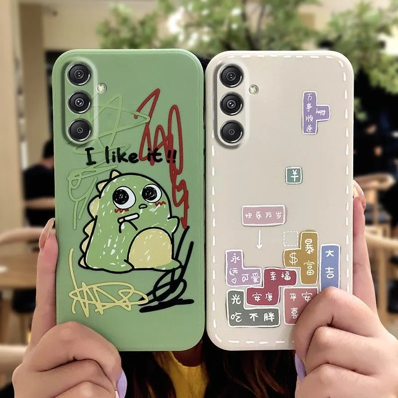 قاب گوشی لولومی مناسب برای گوشی سامسونگ گلکسی A55 5G، قاب سیلیکونی با رنگ ثابت، محافظ گوشی موبایل، طرح کارتونی زیبا، قاب نرم، بادوام، ضد ضربه، ساده