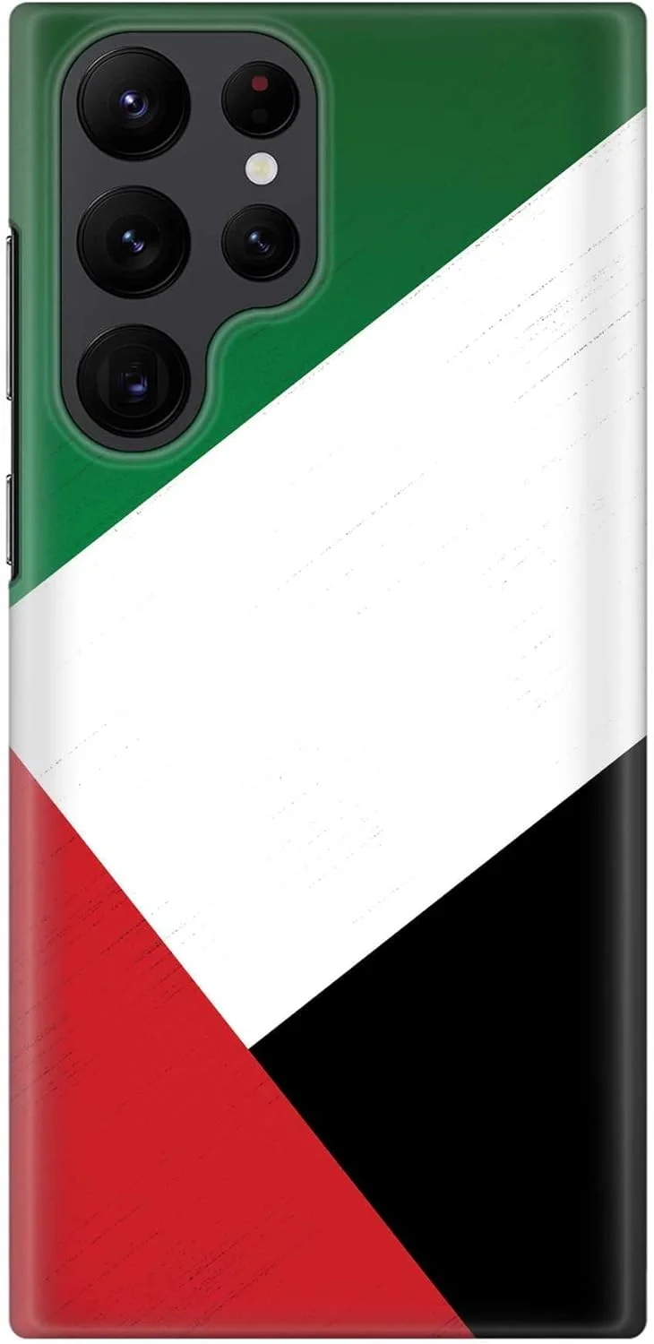 قاب محافظ گوشی استایلیزد سازگار با سامسونگ گلکسی اس 22 اولترا 5G، مدل Snap، باریک، سری کلاسیک، پوشش سخت PC، پرداخت مات، طرح پرچم امارات متحده عربی [طراحی شده برای سامسونگ گلکسی اس 22 اولترا 5G]