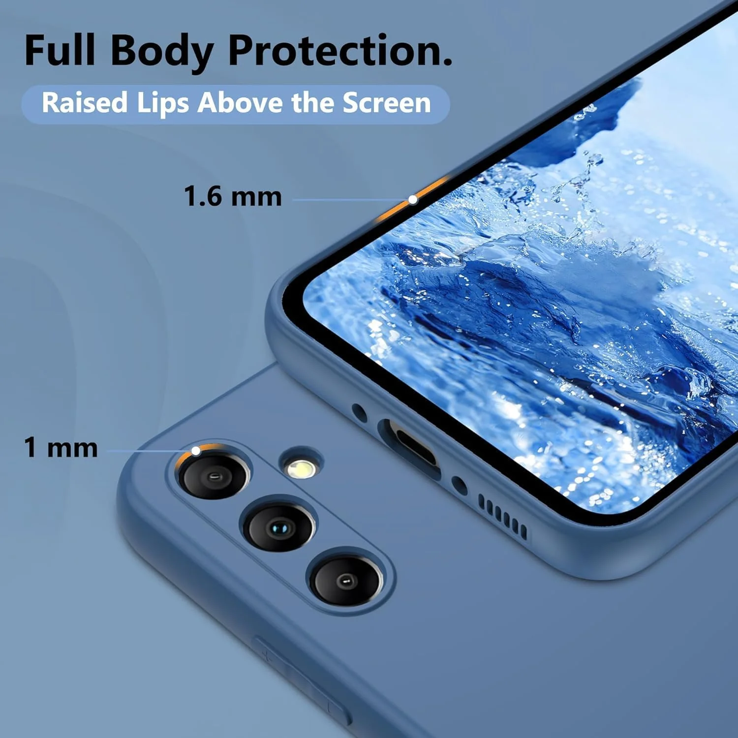 کاور محافظ گوشی سامسونگ گلکسی A55 5G زوبی تک، سیلیکونی نرم و باریک، TPU، پوشش مات، ضد ضربه، ضد اثر انگشت، آبی، کاور پشتی