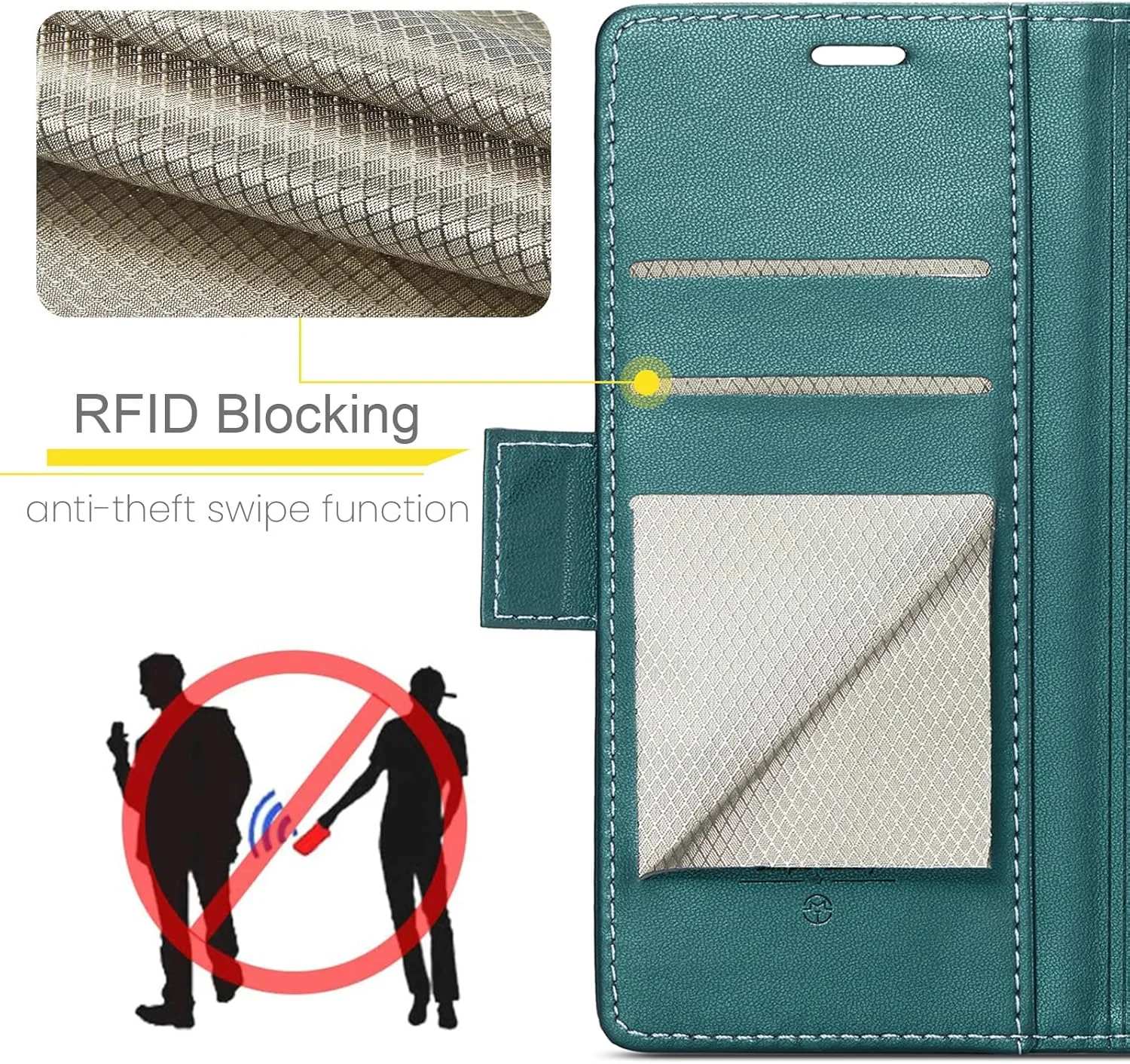 کاور گوشی ELEPIK برای گلکسی زد فولد 7 با جای کارت، پایه نگهدارنده [3 جای کارت + 1 جای پول نقد] [چرم PU بادوام] کاور کیف پول مغناطیسی برای گوشی سامسونگ گلکسی زد فولد 7، سبز شیک