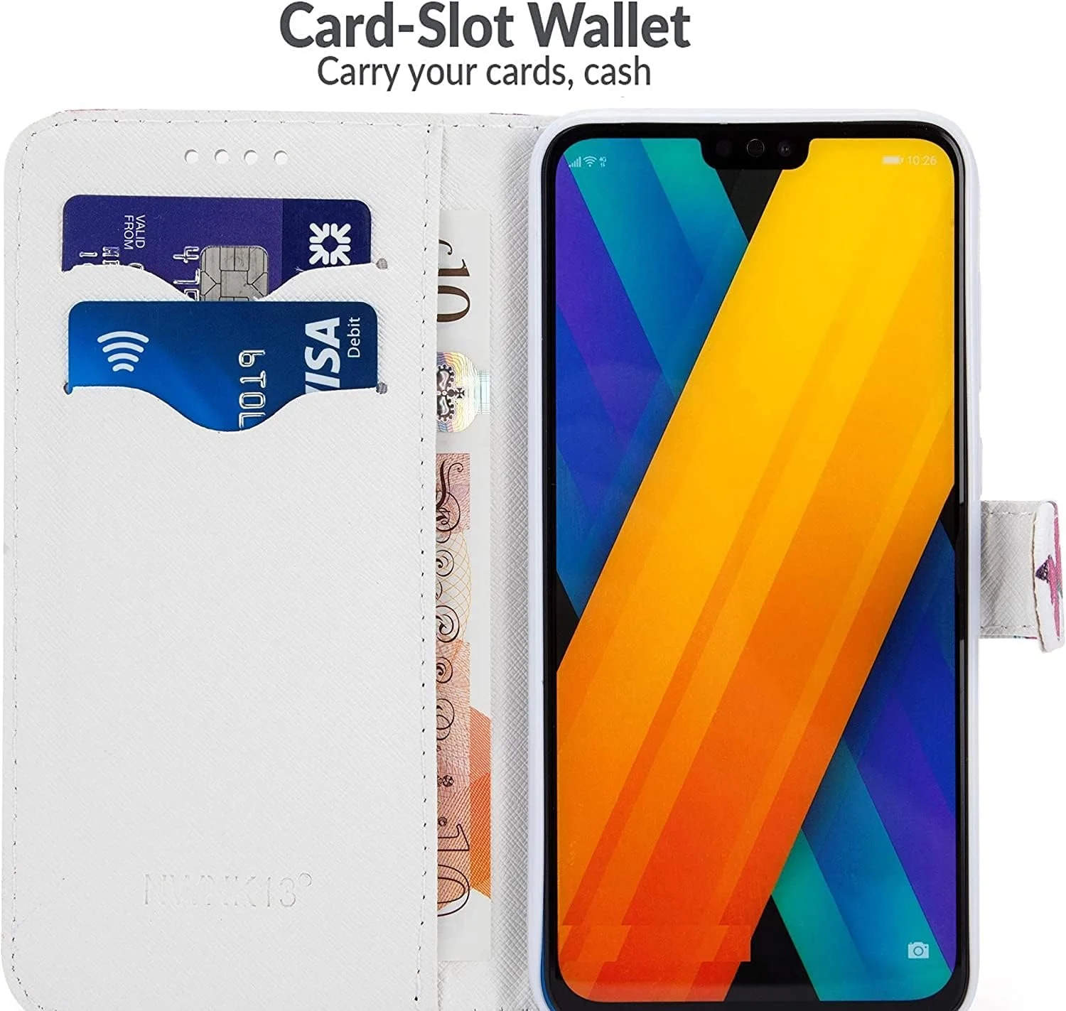 کیف چرمی چند رنگ با قابلیت تبدیل شدن به استند و جای کارت، سازگار با گوشی سامسونگ A07