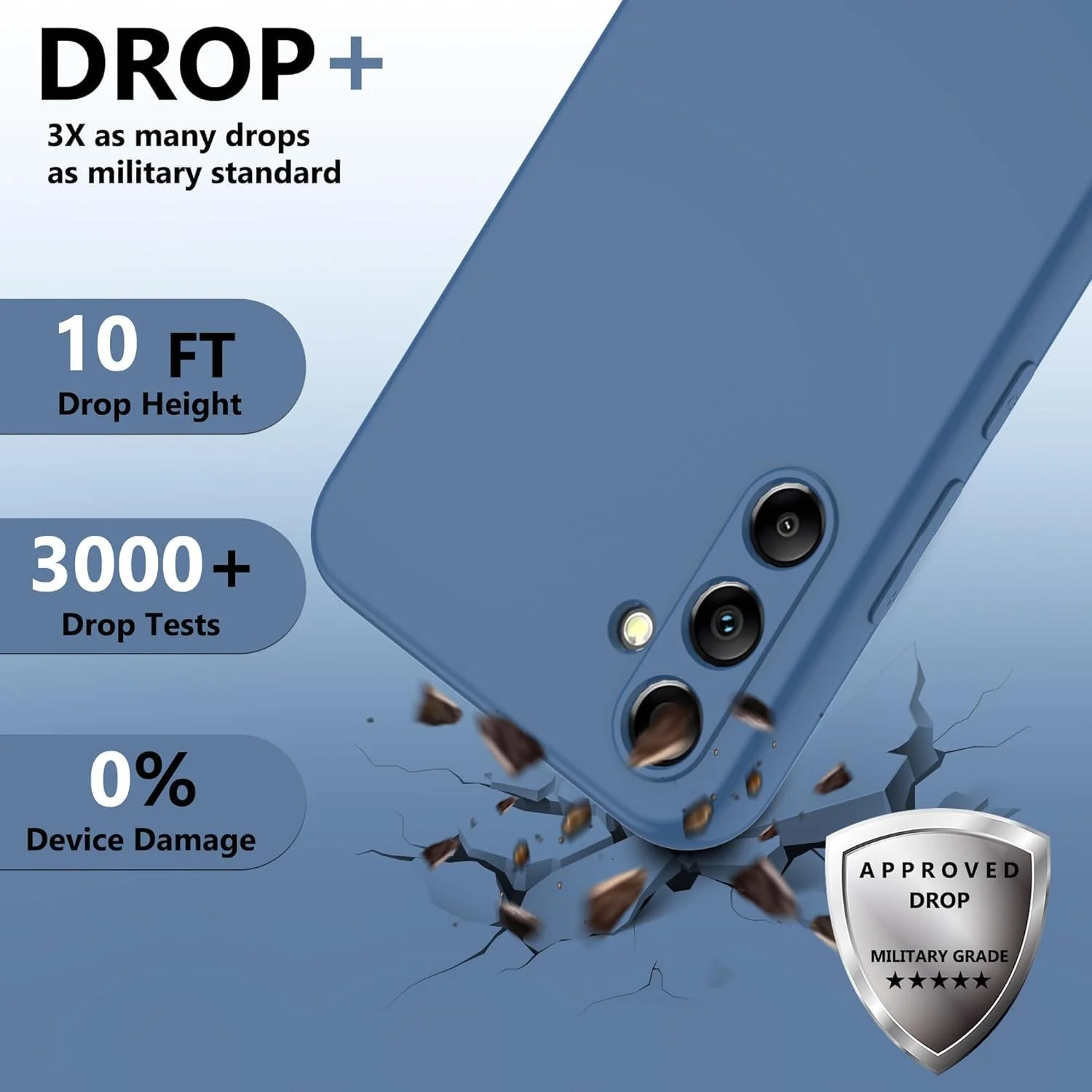 کاور محافظ گوشی سامسونگ گلکسی A55 5G زوبی تک، سیلیکونی نرم و باریک، TPU، پوشش مات، ضد ضربه، ضد اثر انگشت، آبی، کاور پشتی