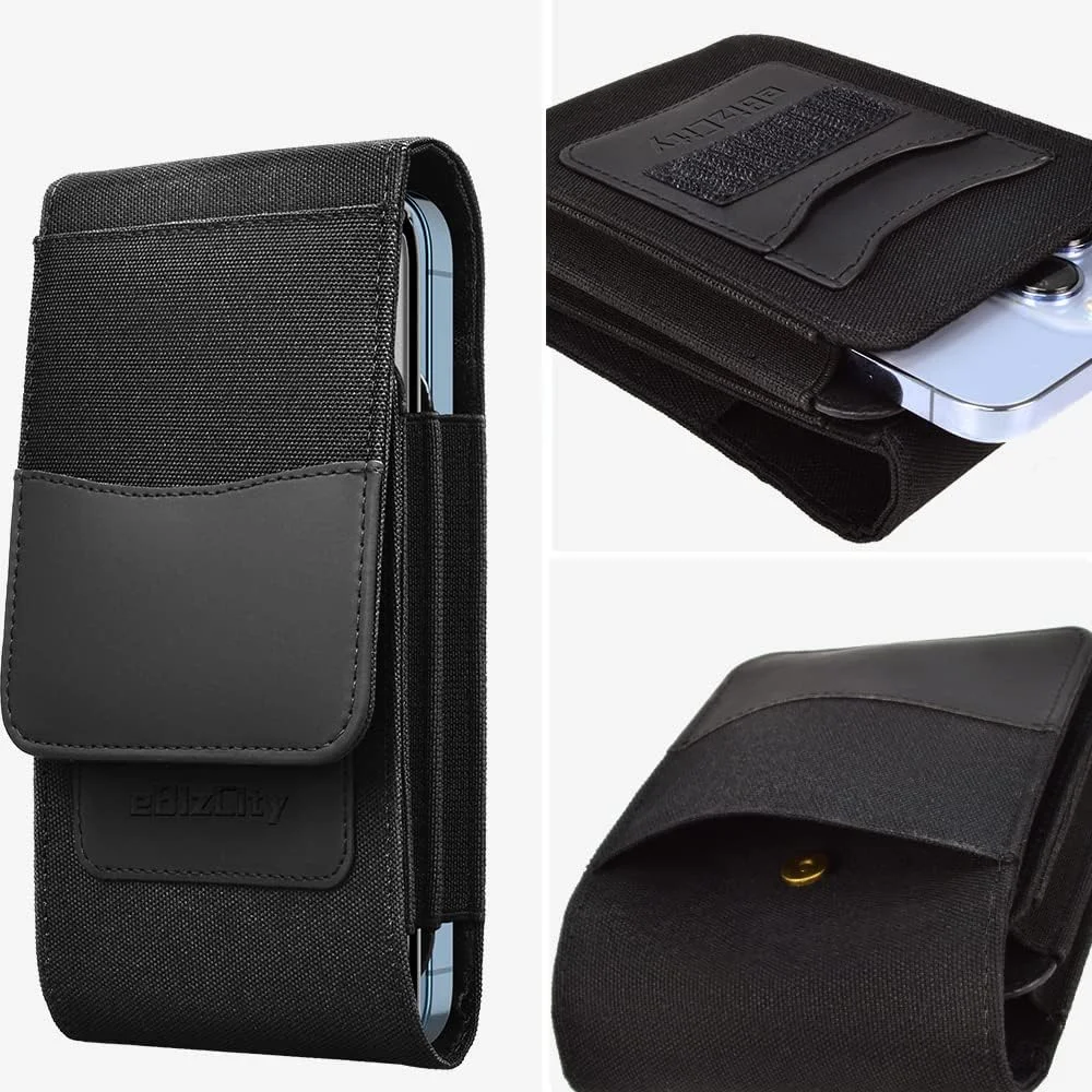 کیف کمری دوگانه گوشی موبایل EBIZCITY مناسب برای آیفون 15/14/13/12/11/15Pro/14Pro/13Pro/12Pro، سامسونگ، موتورولا با جای کارت، کیف محافظ گوشی