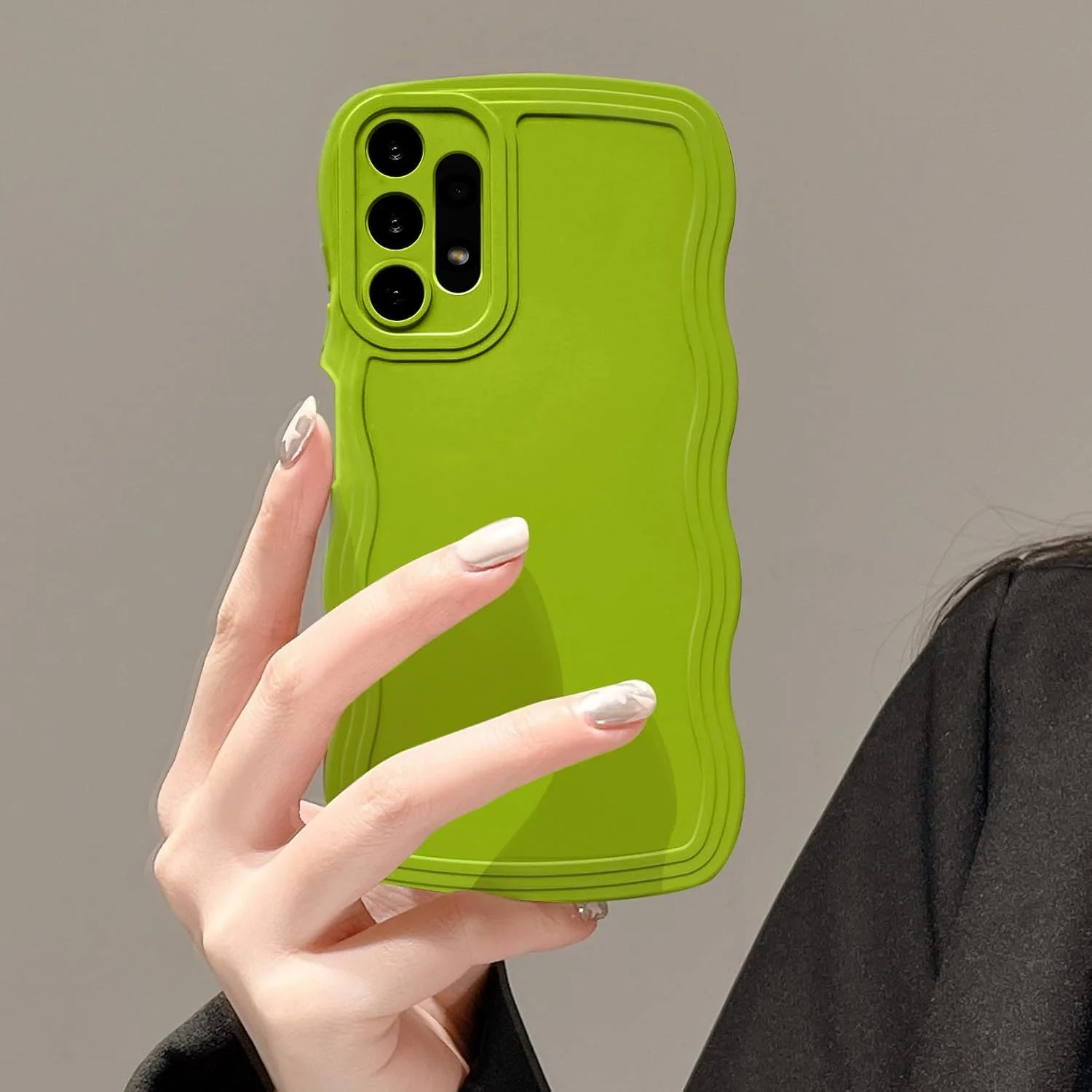 قاب گوشی موبایل سیلیکونی طرح موج فرفری زیبا و باریک UEEBAI مناسب برای گوشی سامسونگ گلکسی A13 4G/5G، ضد ضربه، محافظ نرم TPU برای دختران و بانوان