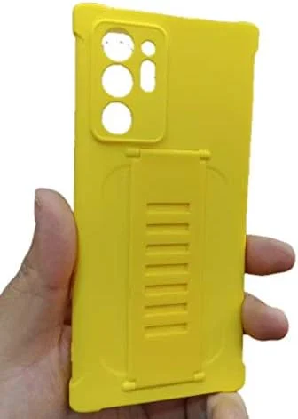 کاور محافظ سیلیکونی مایع ضد ضربه با بند مچی رنگی مناسب گوشی سامسونگ گلکسی نوت 20 اولترا - زرد