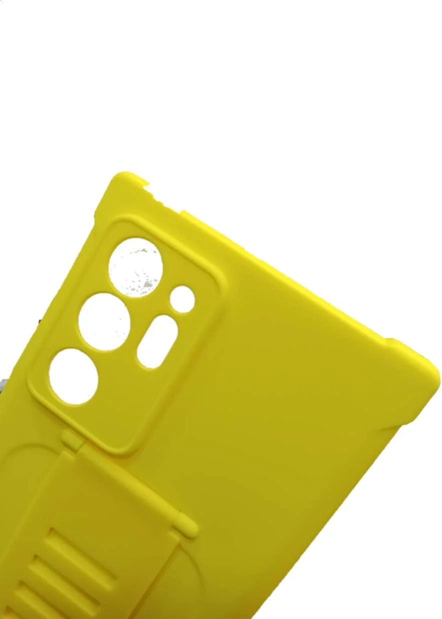 کاور محافظ سیلیکونی مایع ضد ضربه با بند مچی رنگی مناسب گوشی سامسونگ گلکسی نوت 20 اولترا - زرد