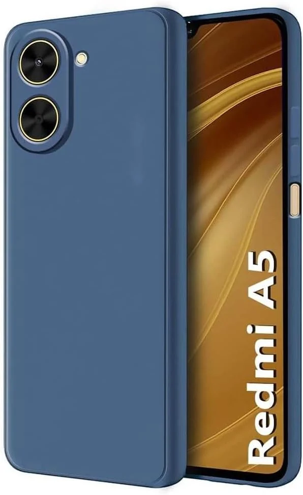 قاب محافظ سیلیکونی نرم ژله ای با ضربه گیر، پوشش لاستیکی باریک و سبک با آستر میکروفیبر مقاوم در برابر خراش و ضد لغزش، مقاوم در برابر ضربه، طراحی شده برای گوشی شیائومی Redmi A5 4G (آبی)