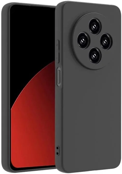 کاور مشکی باریک و نرم TPU برای شیائومی ردمی 14C / 14R / پوکو C75، کاور سیلیکونی انعطاف پذیر مات، محصول Emodil (مشکی)