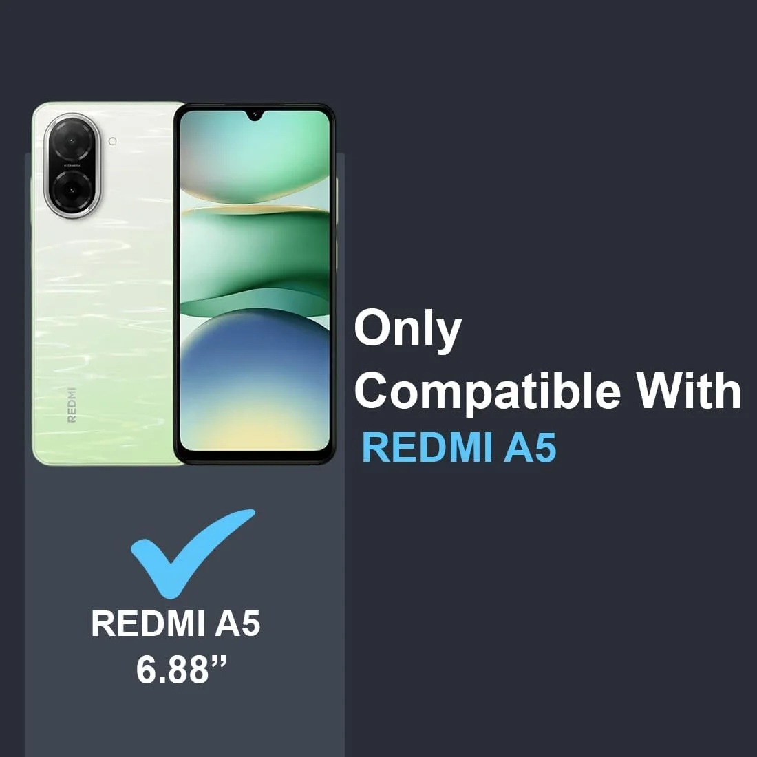 قاب محافظ سیلیکونی نرم ژله ای با ضربه گیر، پوشش لاستیکی باریک و سبک با آستر میکروفیبر مقاوم در برابر خراش و ضد لغزش، مقاوم در برابر ضربه، طراحی شده برای گوشی شیائومی Redmi A5 4G (آبی)